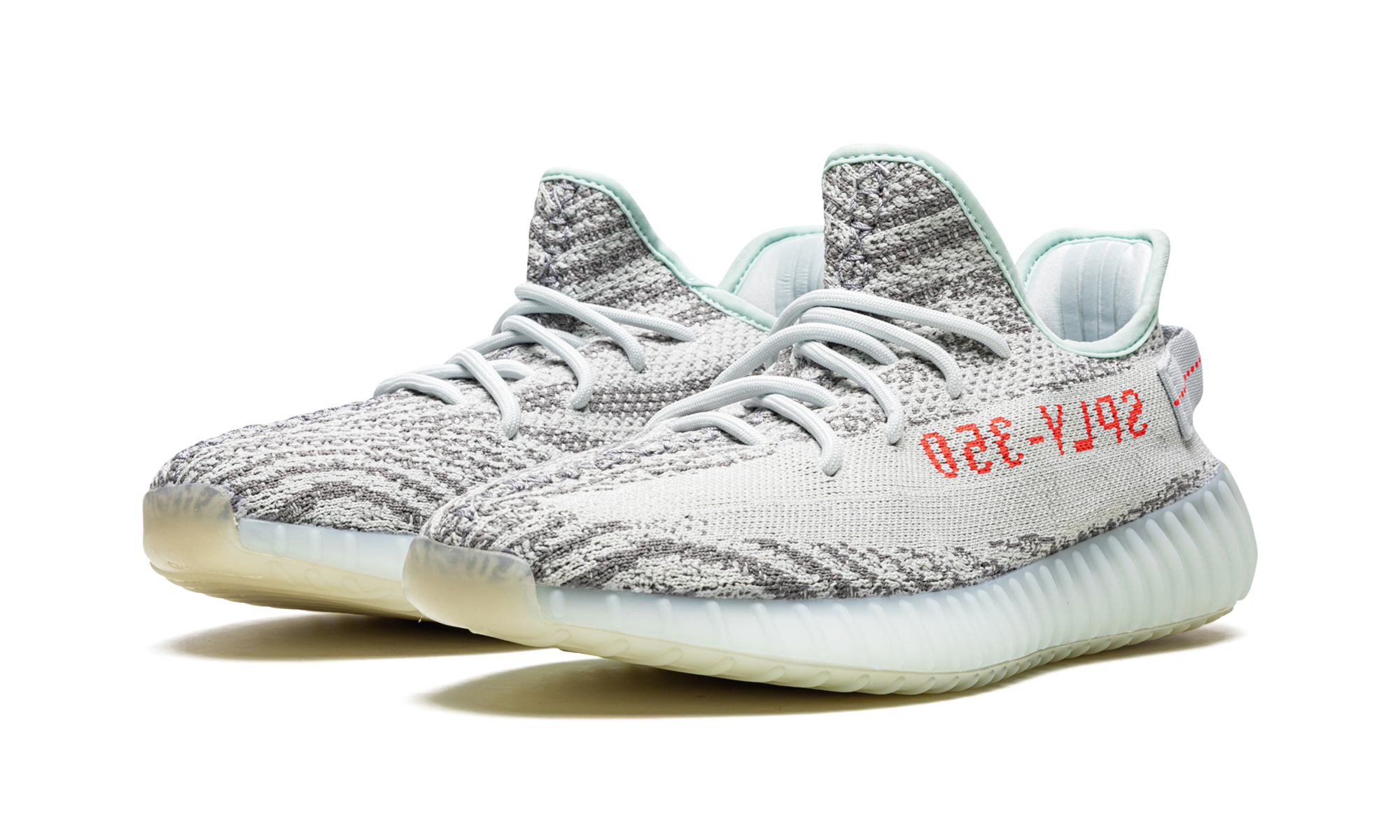 adidas yeezy boost 350 v2 blue tint+B37571+diagnol left view