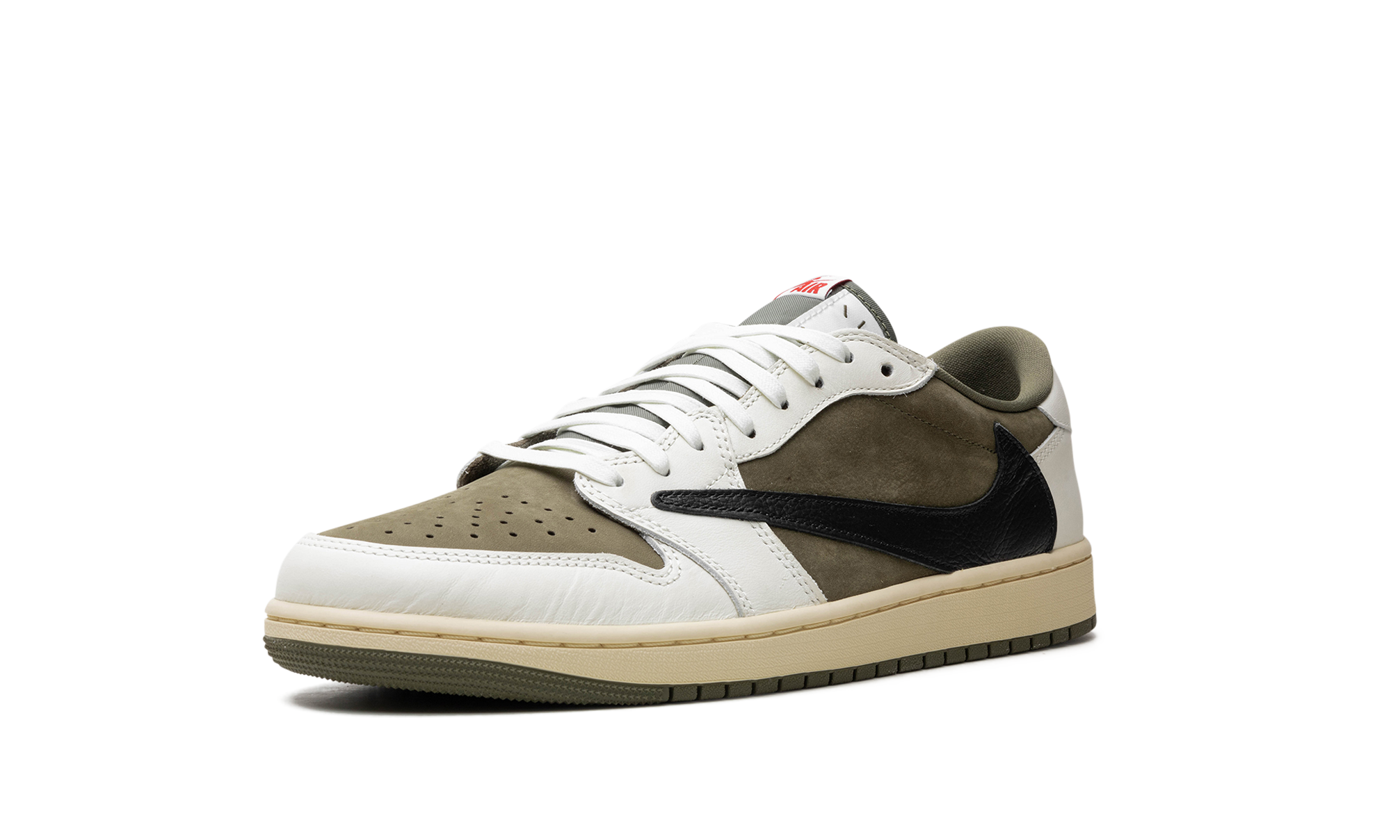 jordan 1 retro low og sp travis scott medium olive+DM7866-200+left diagnol single view