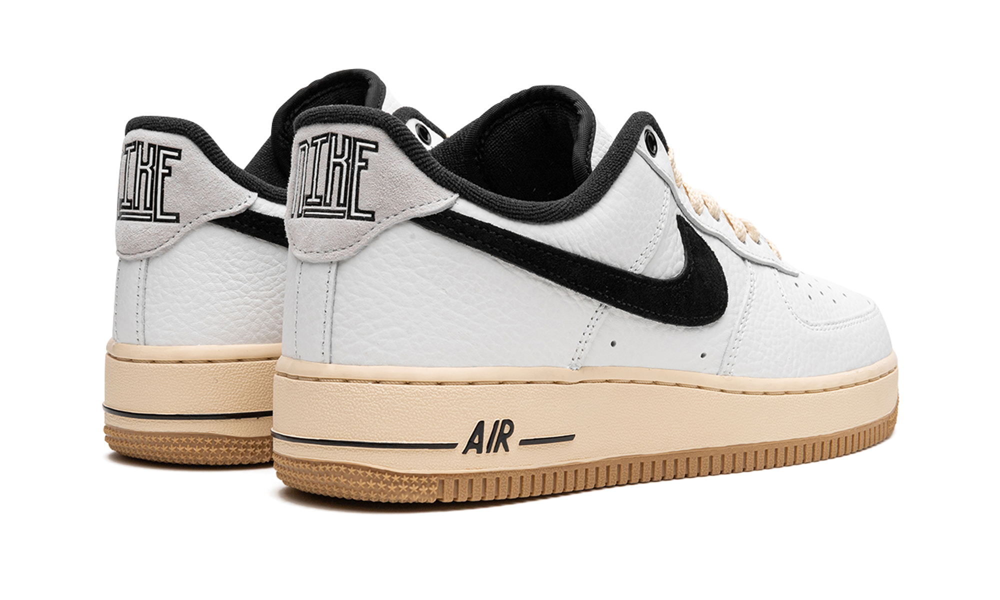 nike air force 1 07 lx low command force summit white black women s+DR0148-101+diagnol right behind view