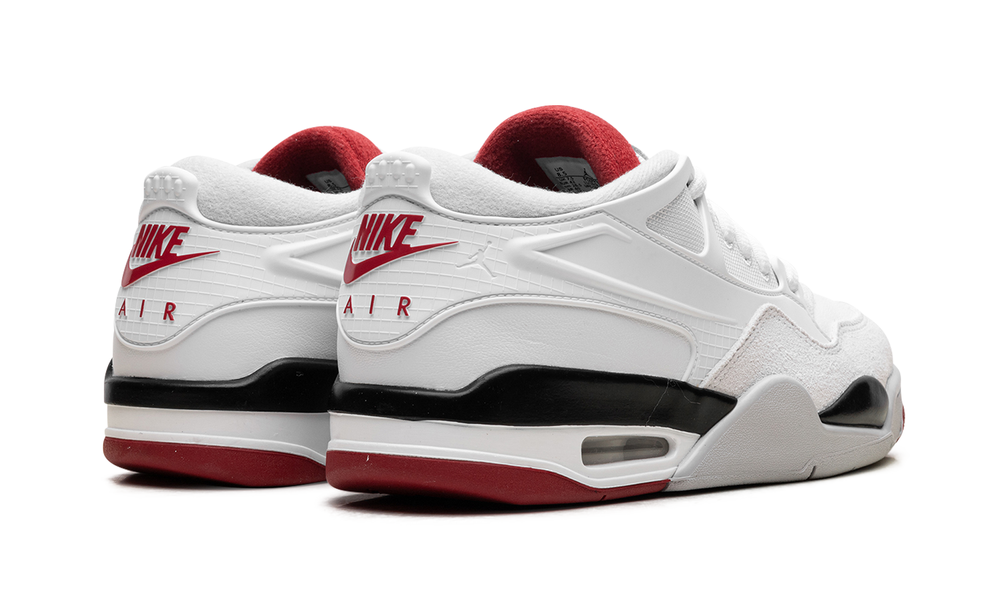 jordan 4 rm white fire red+FQ7939-102+diagnol right behind view