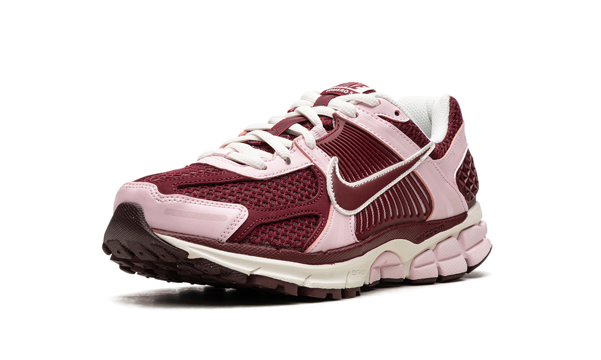 nike zoom vomero 5 pink foam team red women s+FN7196-663+left diagnol single view