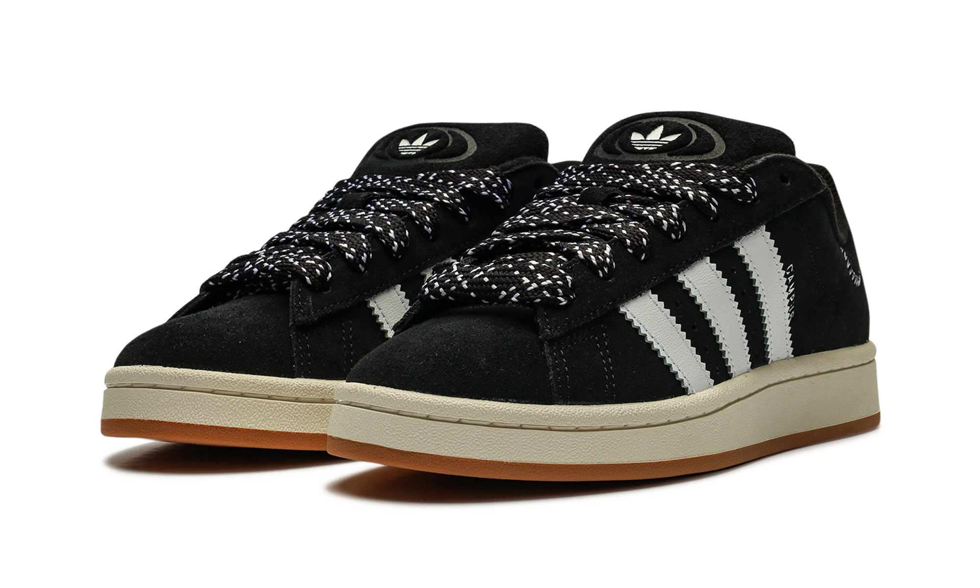 adidas campus 00s core black cloud white women s+IH2659+diagnol left view