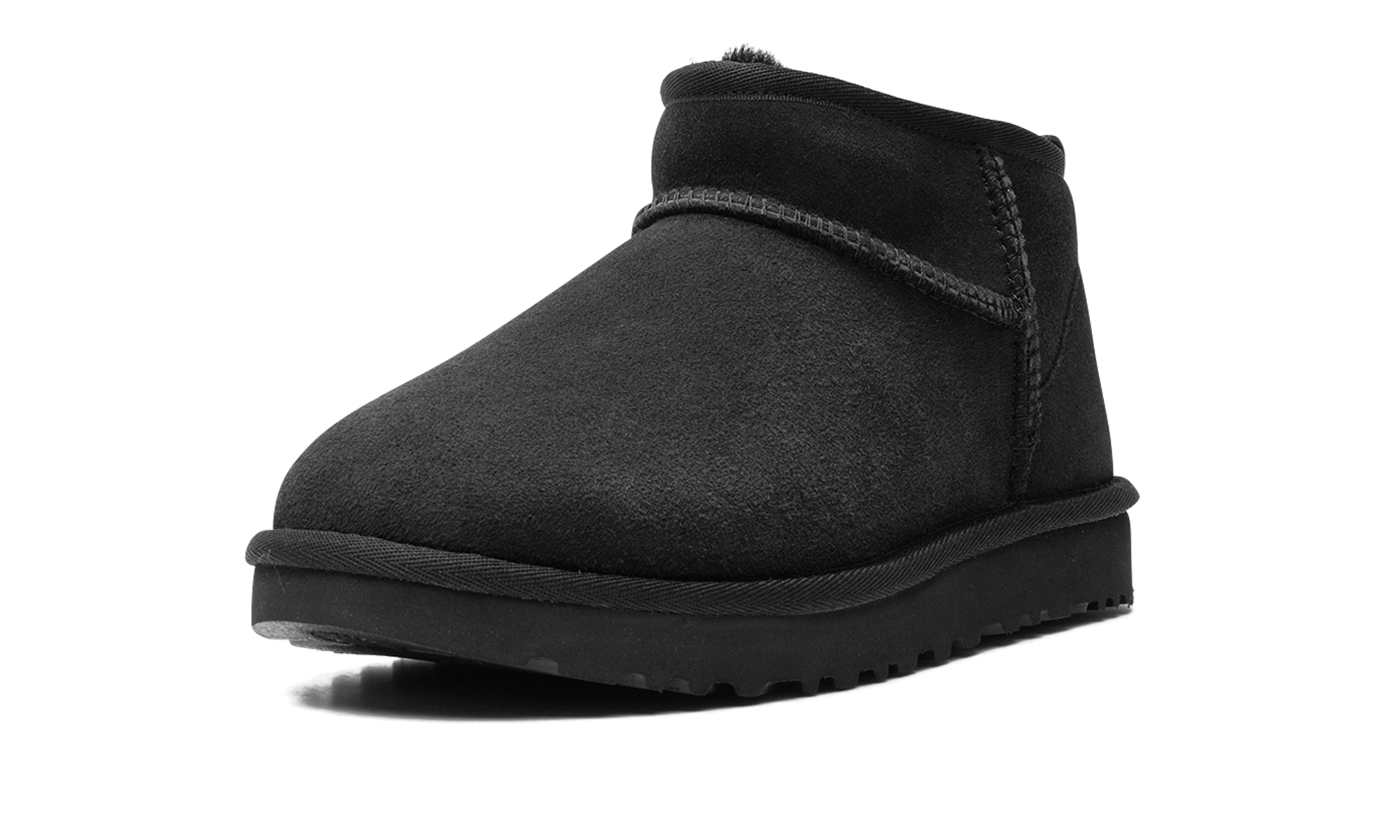 ugg classic ultra mini boot black women s+1116109-BLK+left diagnol single view