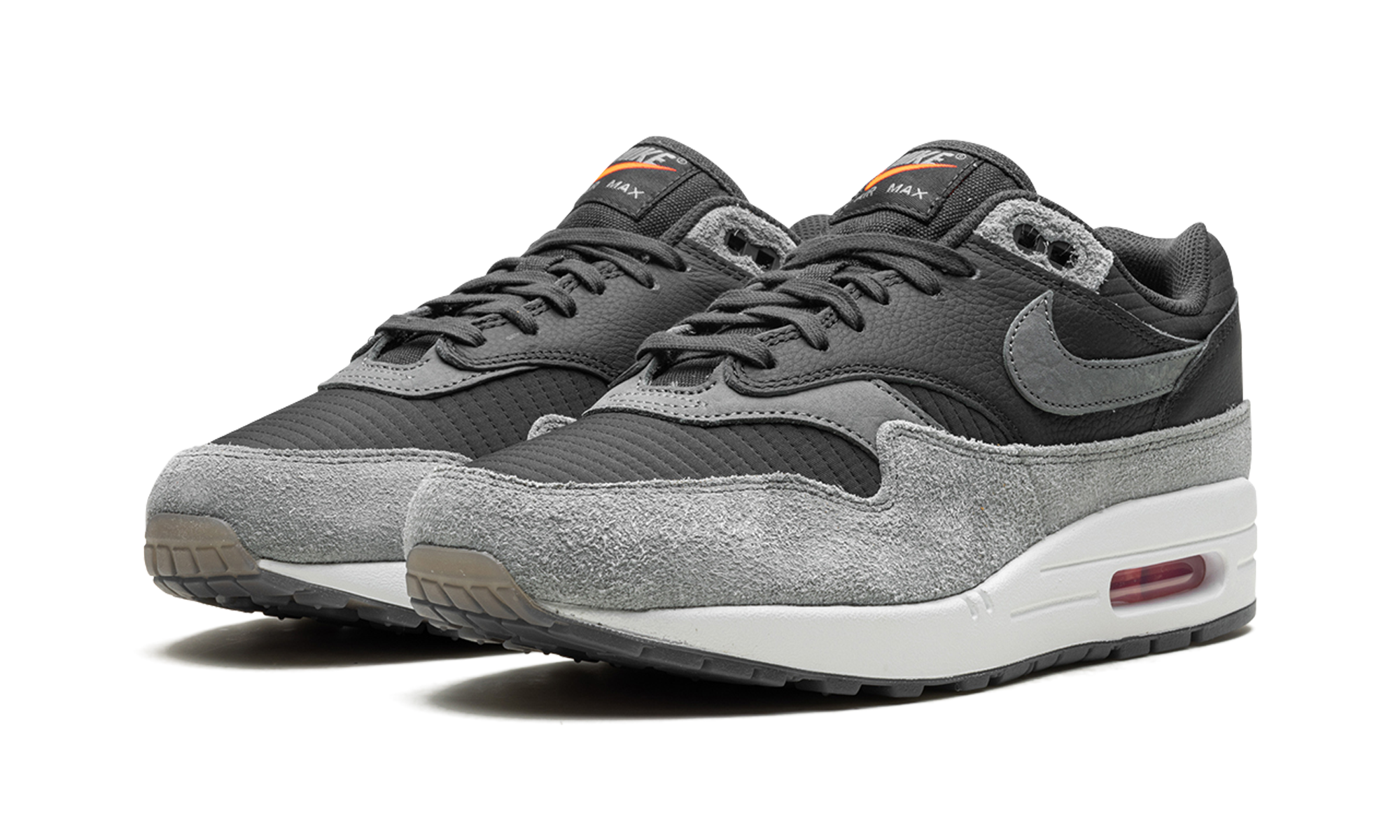 nike air max 1 premium dark smoke grey+HJ9292-070+diagnol left view