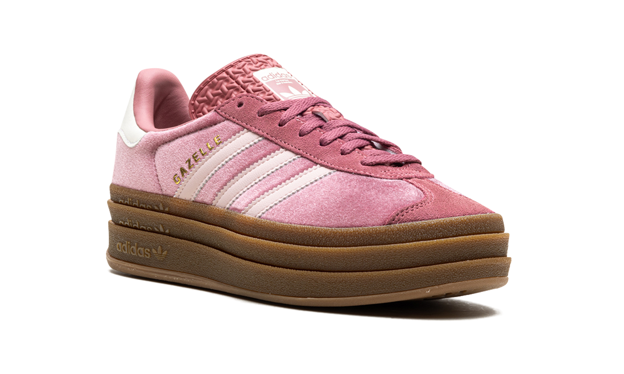 adidas gazelle bold sandy pink velvet women s+IG4389+diagnol right view