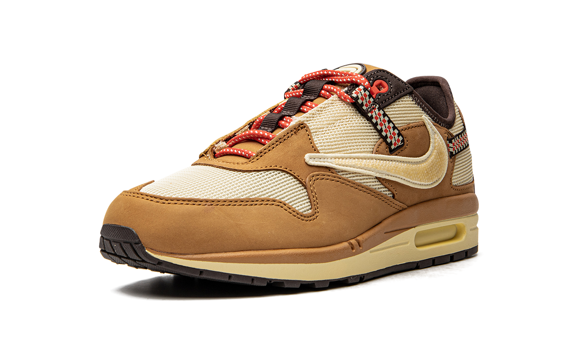 nike air max 1 travis scott cactus jack wheat lemon drop+DO9392-701+left diagnol single view