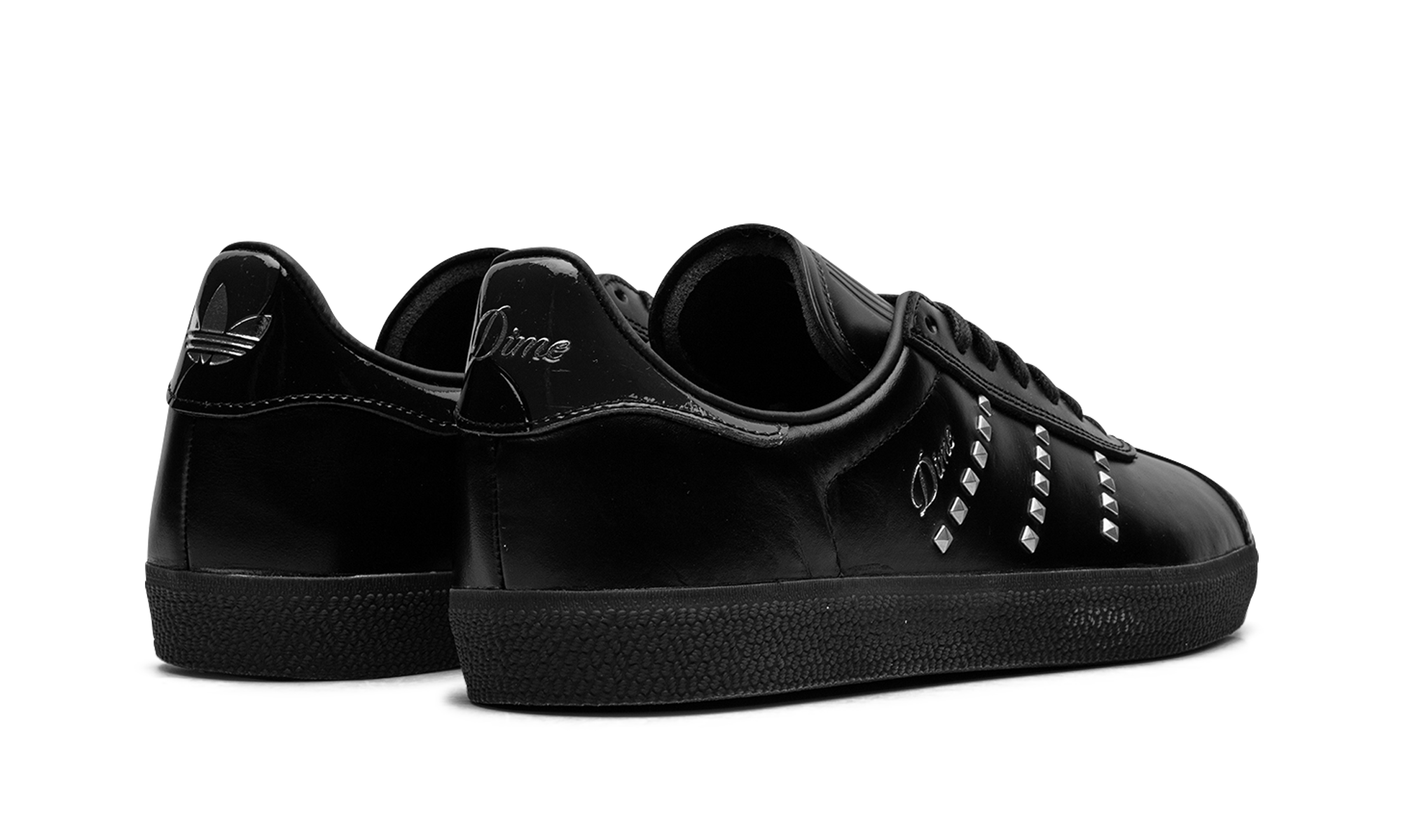 adidas gazelle adv dime black+IH2946+diagnol right behind view