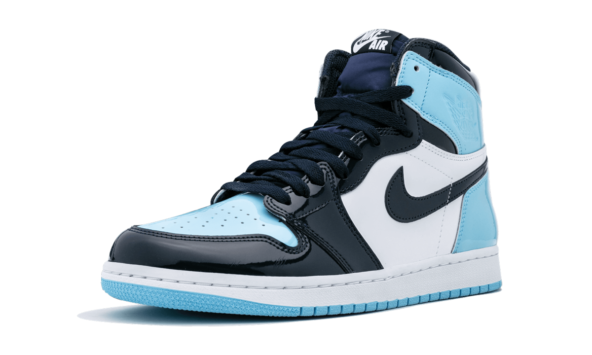 jordan 1 retro high unc patent women s+CD0461-401+left diagnol single view