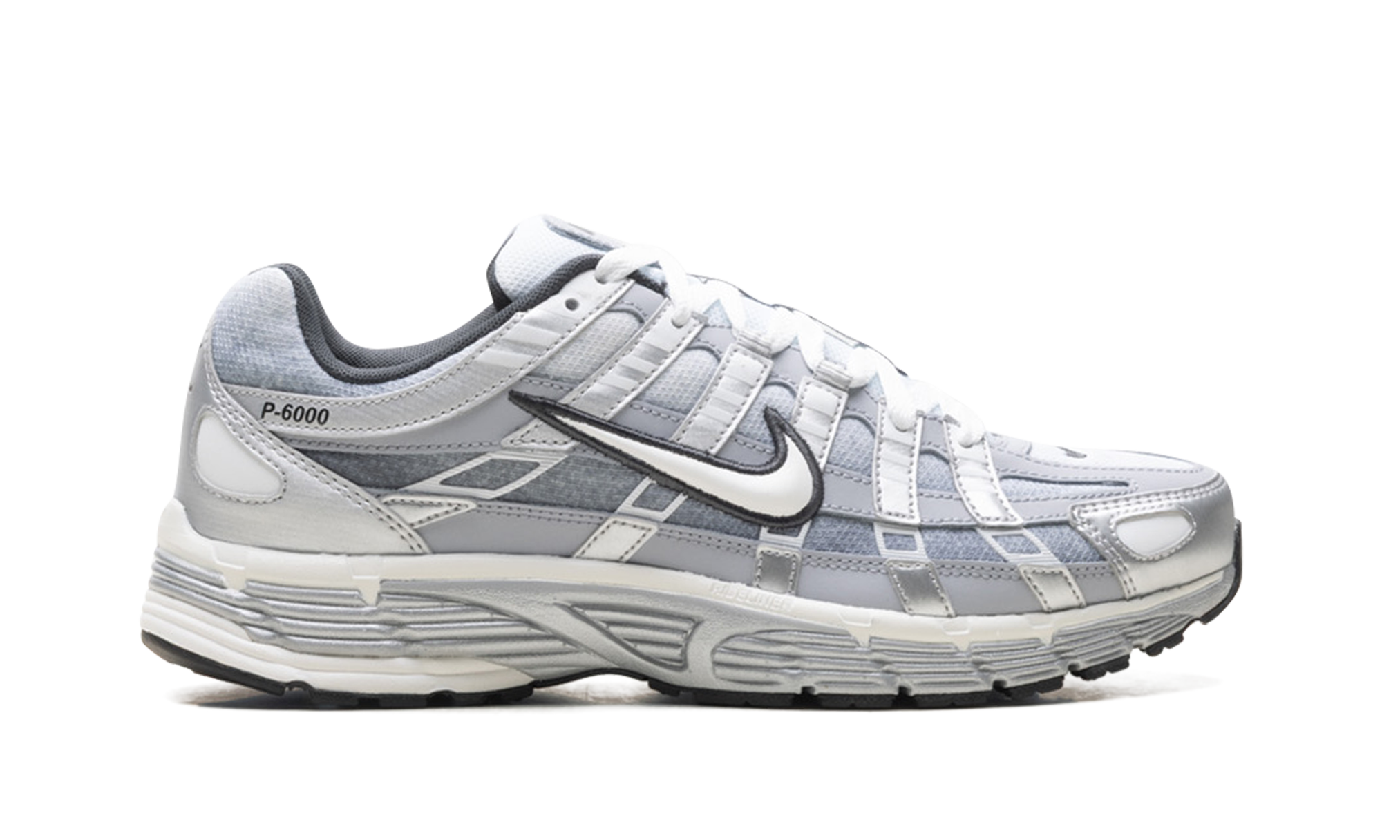 nike p 6000 metallic silver summit white wolf grey+IH4465-095+right view