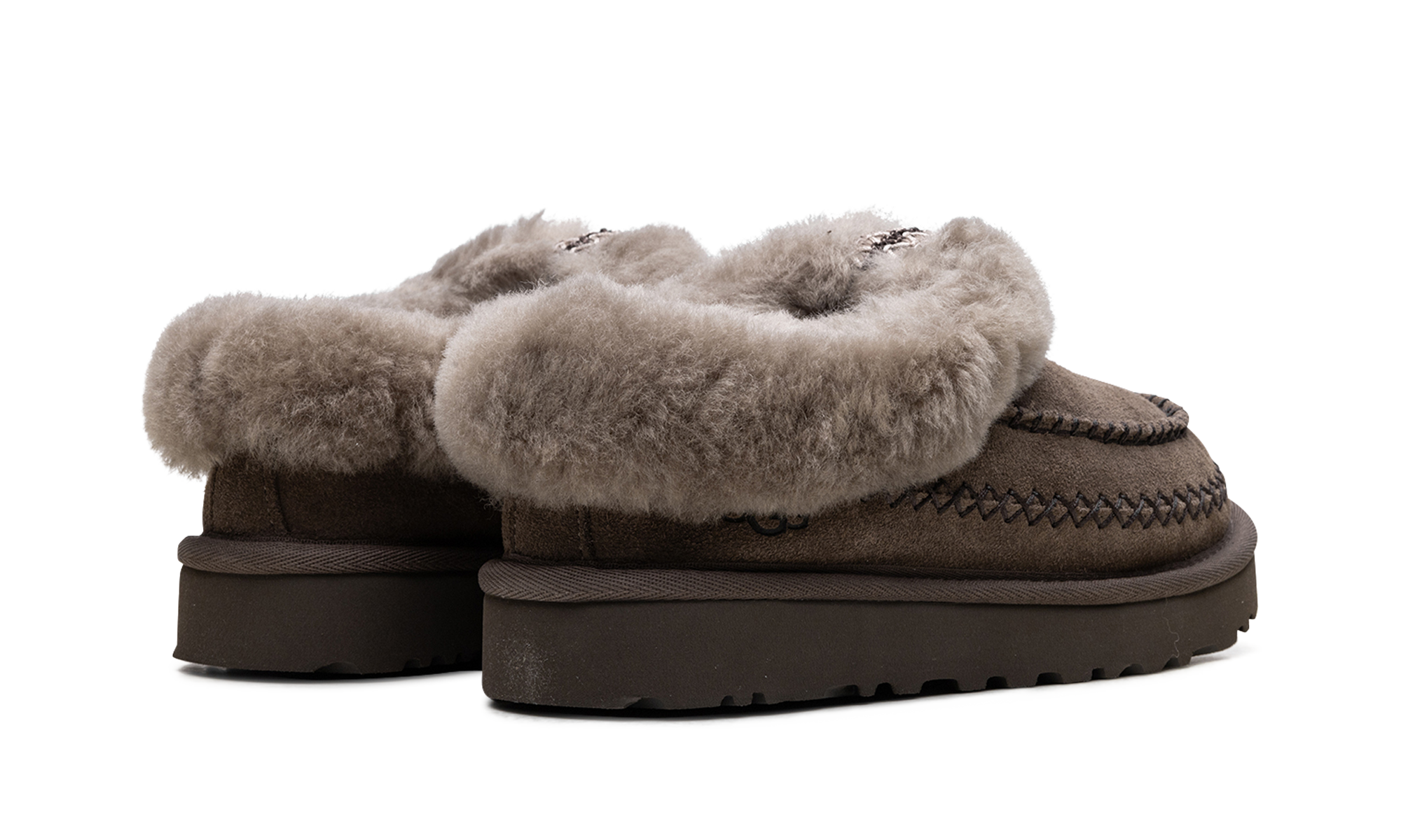 ugg tasman alpine slipper hickory women s+1158258-HCK+diagnol right behind view