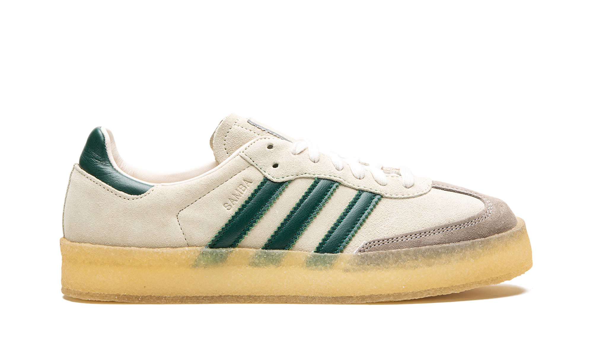 adidas clarks 8th street samba by ronnie fieg chalk white green+ID7297+right view