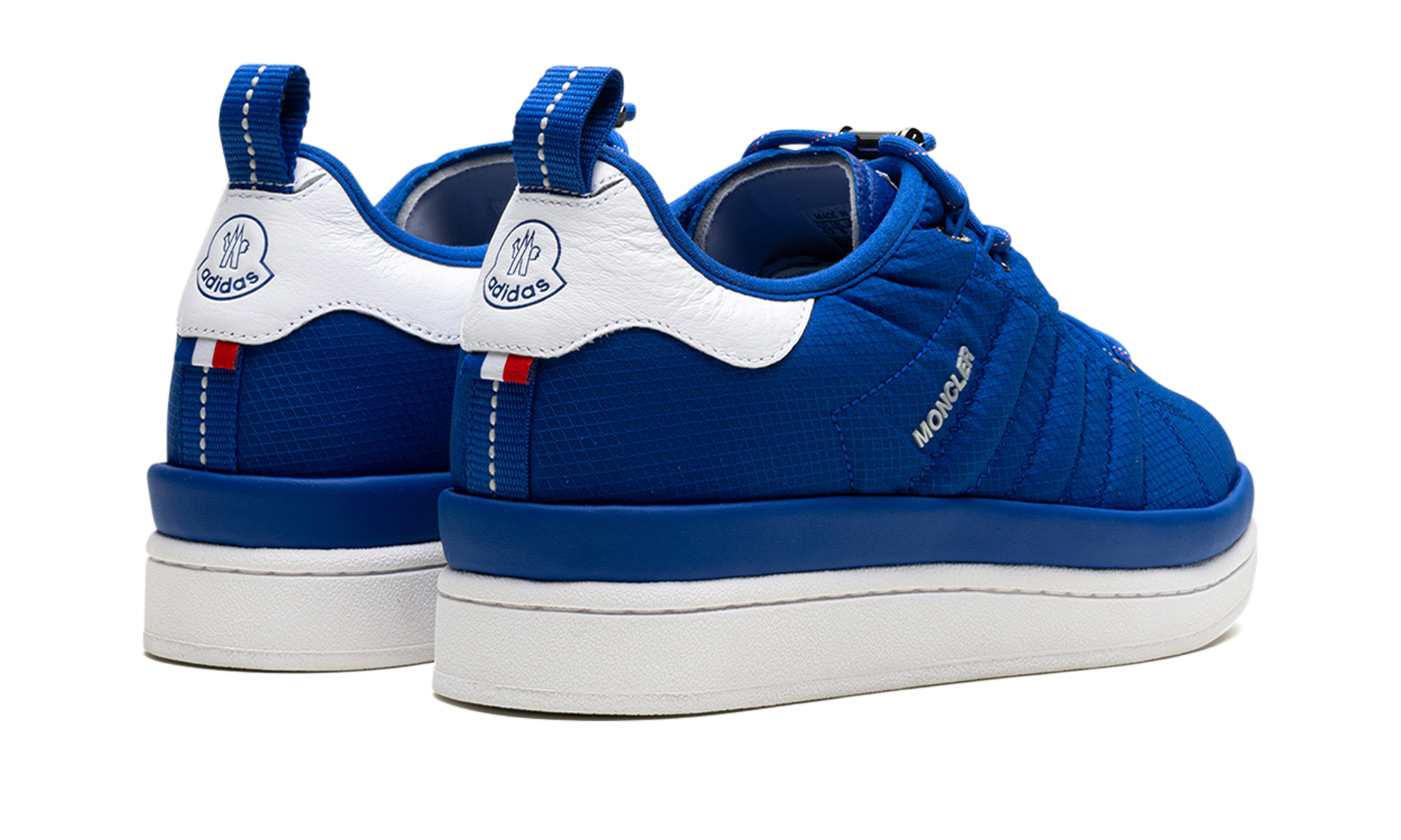 adidas campus moncler royal blue+IG7864+diagnol right behind view
