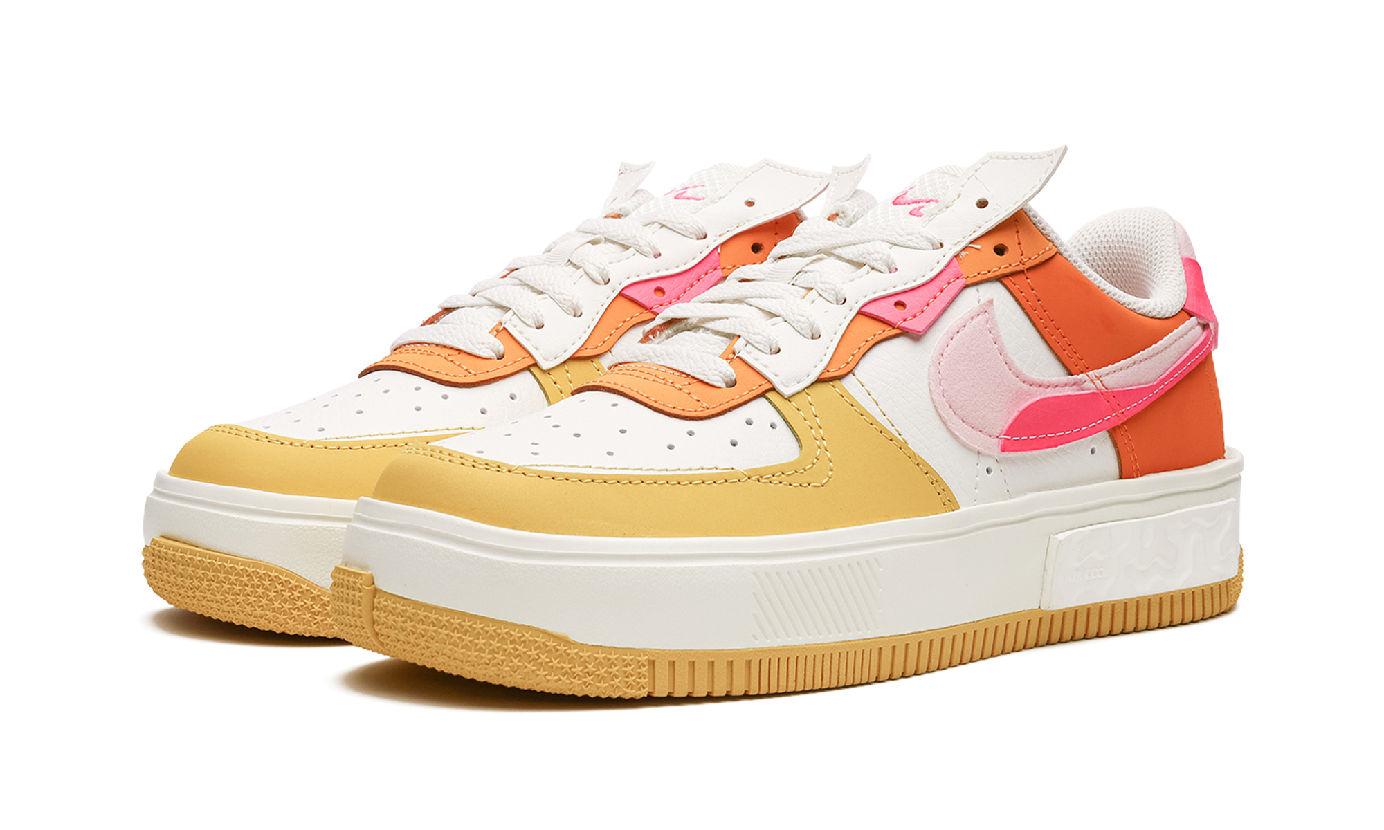 nike air force 1 fontanka summit white yellow orange women s+DX2675-100+diagnol left view