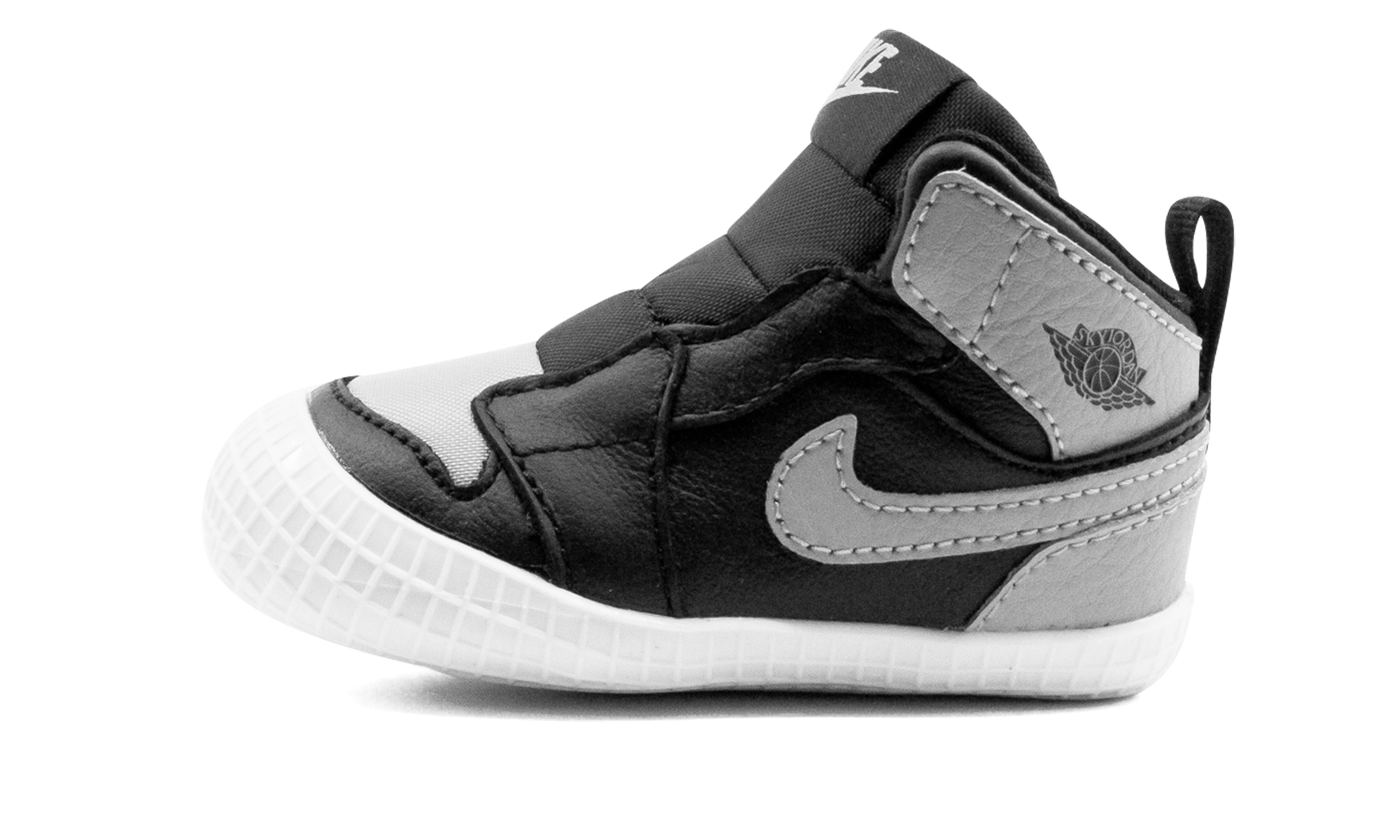 jordan 1 crib bootie black medium grey i+AT3745-013+diagnol right view 2