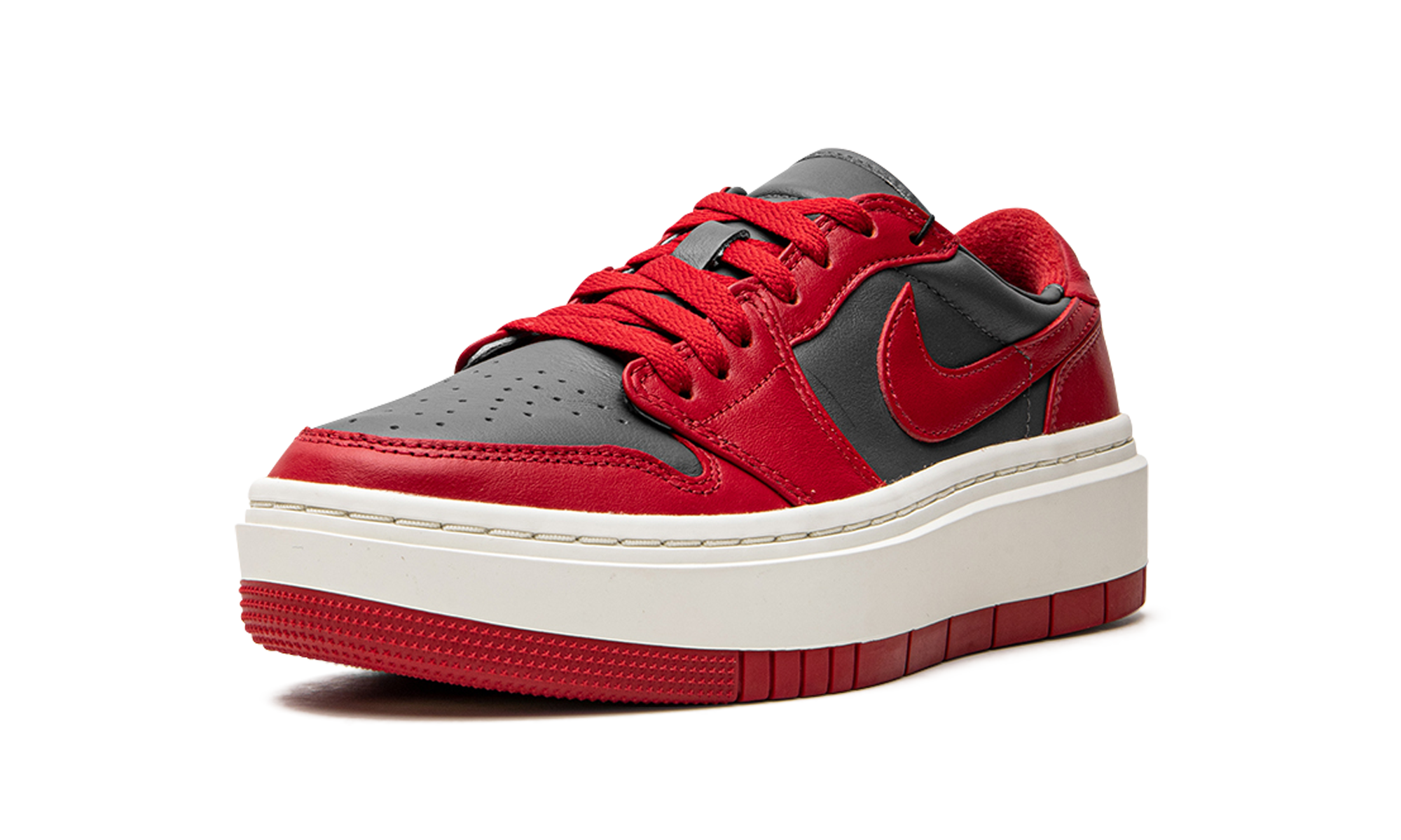 jordan 1 elevate low dark grey varsity red women s+DH7004-006+left diagnol single view