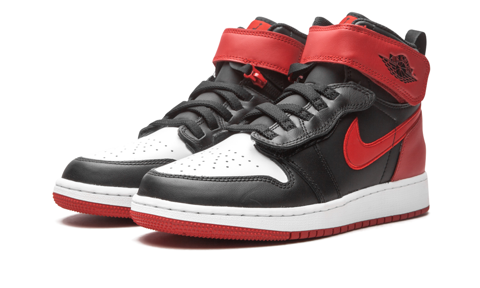 jordan 1 high flyease bred white toe gs+CT4897-001+diagnol left view