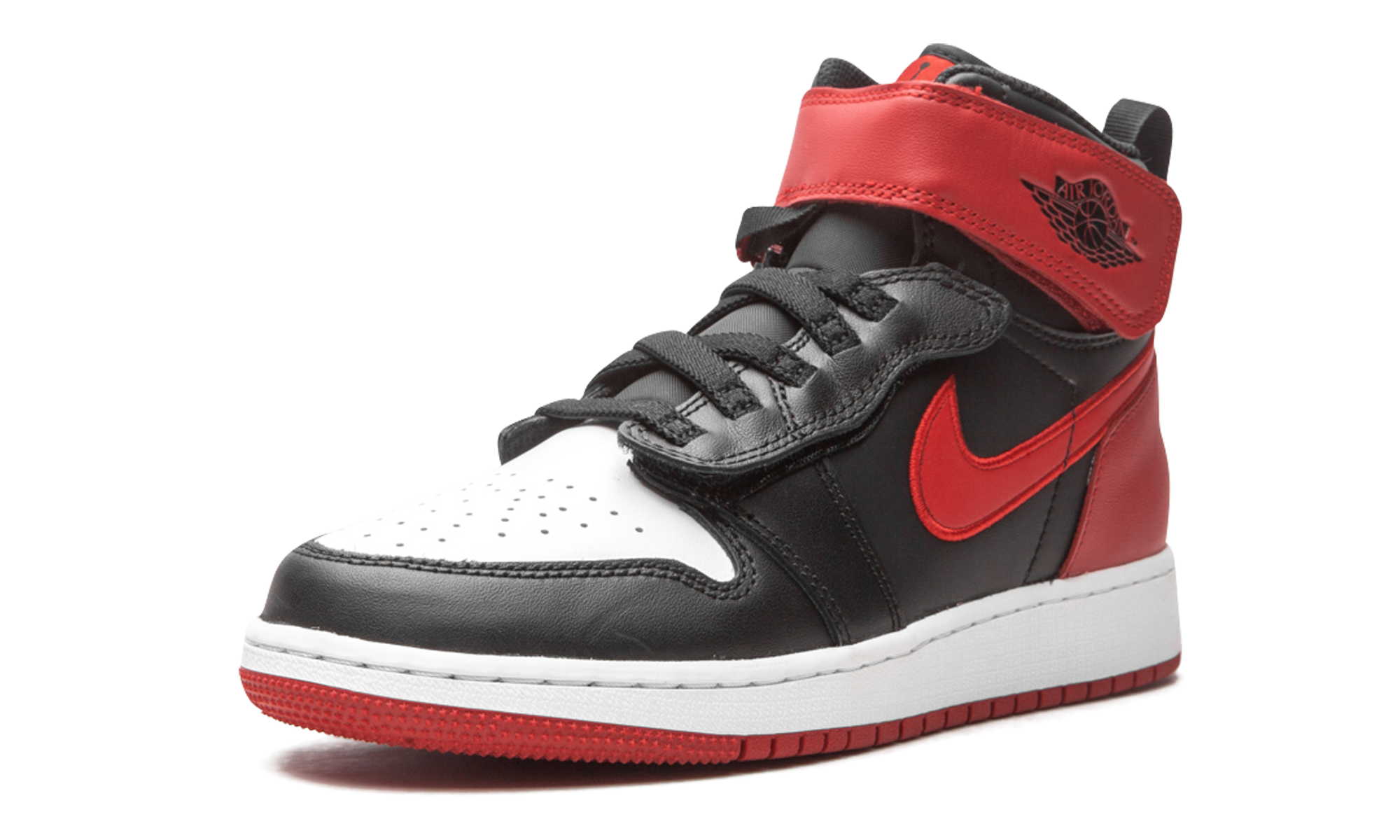 jordan 1 high flyease bred white toe gs+CT4897-001+left diagnol single view