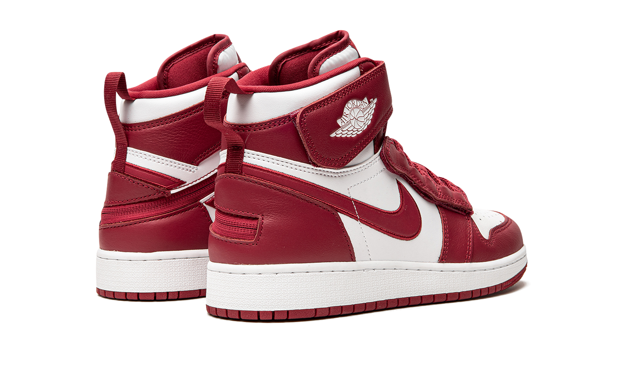 jordan 1 high flyease cardnial red gs+DC7986-601+diagnol right behind view