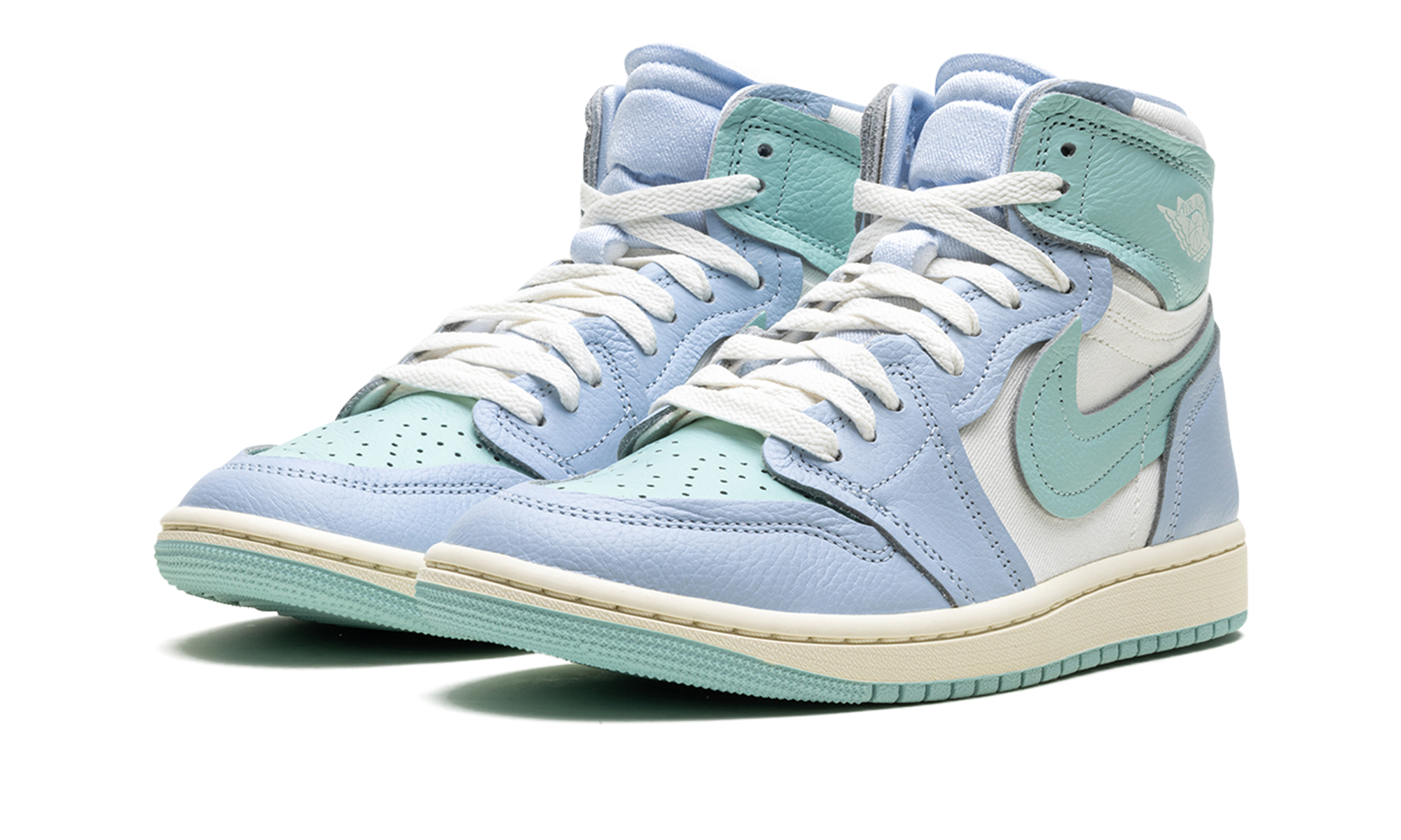 jordan 1 high method of make hydrogen blue women s+FB9891-401+diagnol left view