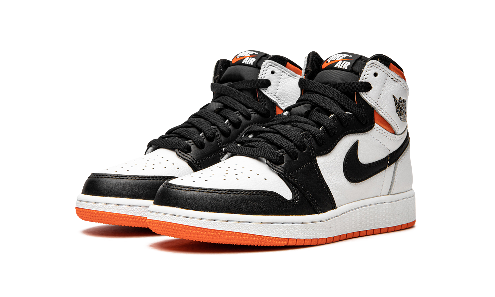 jordan 1 high og electro orange gs+575441-180+diagnol left view