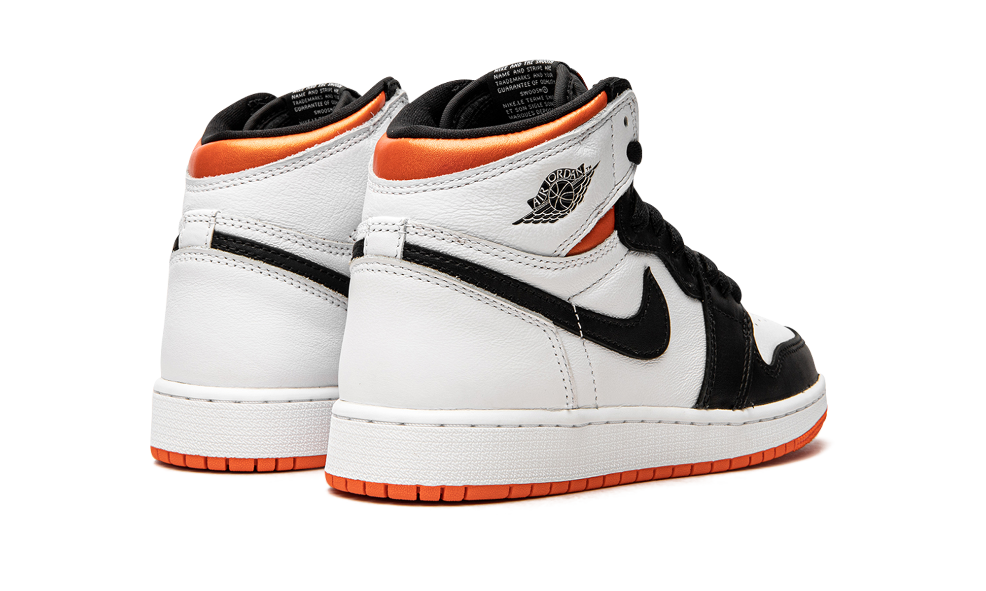 jordan 1 high og electro orange gs+575441-180+diagnol right behind view
