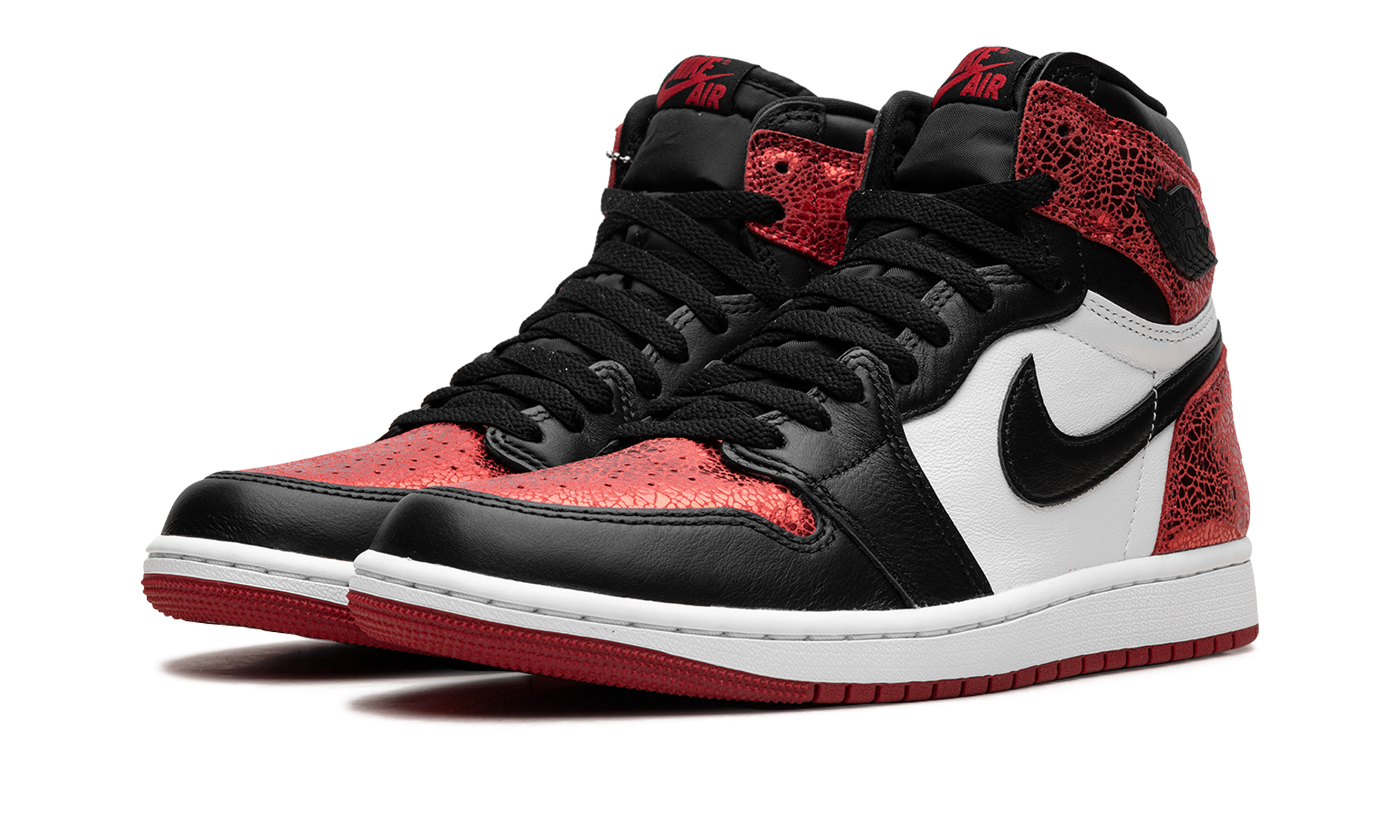 jordan 1 high og ruby women s+FD2596-602+diagnol left view