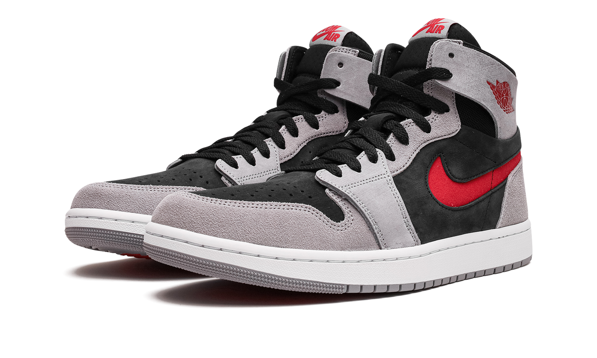 jordan 1 high zoom air cmft 2 black fire red cement+DV1307-060+diagnol left view