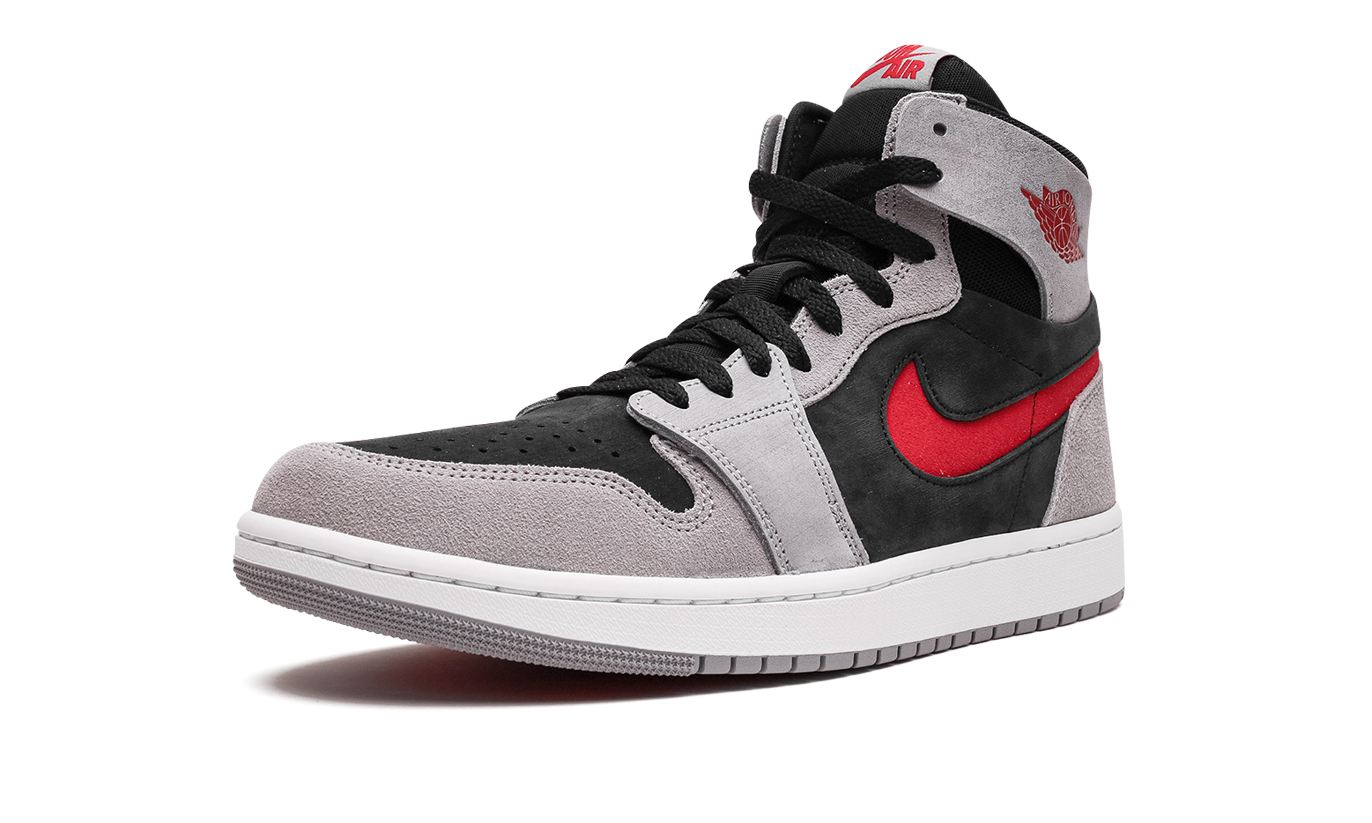 jordan 1 high zoom air cmft 2 black fire red cement+DV1307-060+left diagnol single view