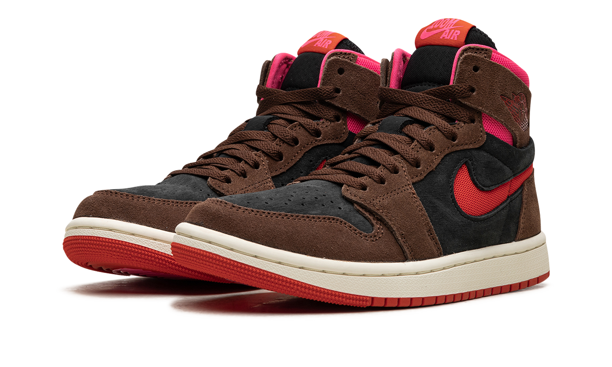 jordan 1 high zoom air cmft 2 cacao wow picante red women s+DV1305-206+diagnol left view