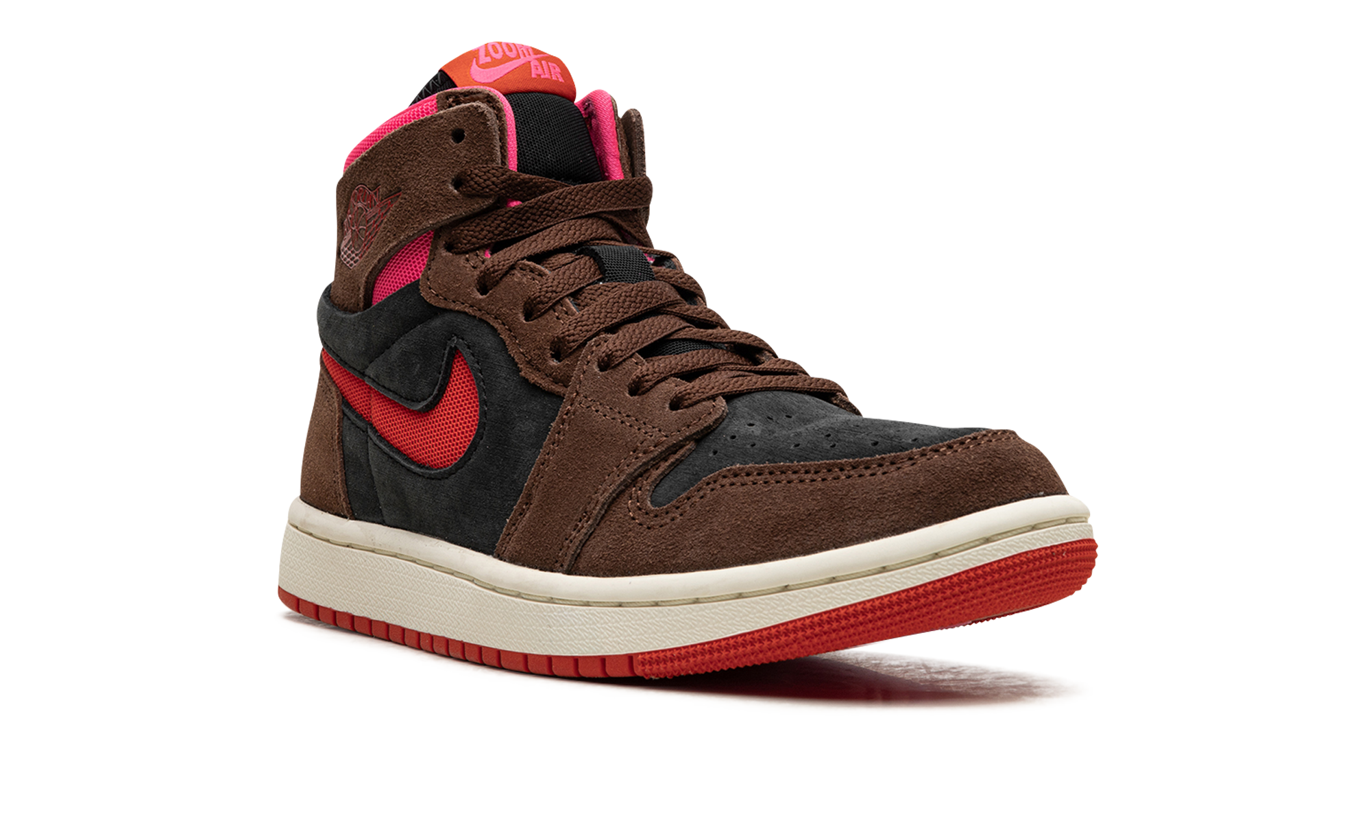 jordan 1 high zoom air cmft 2 cacao wow picante red women s+DV1305-206+diagnol right view