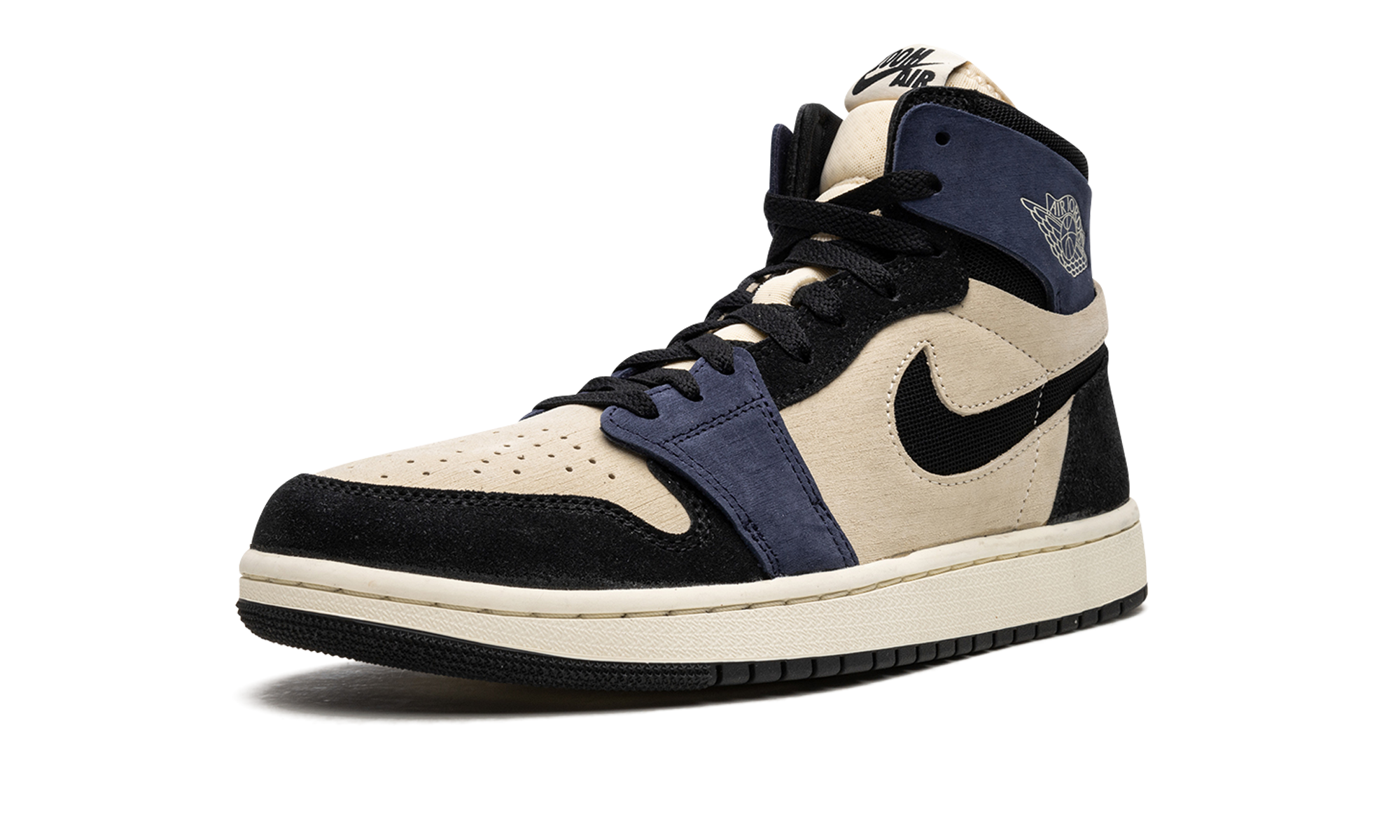 jordan 1 high zoom air cmft 2 muslin blackened blue+DV1305-104+left diagnol single view