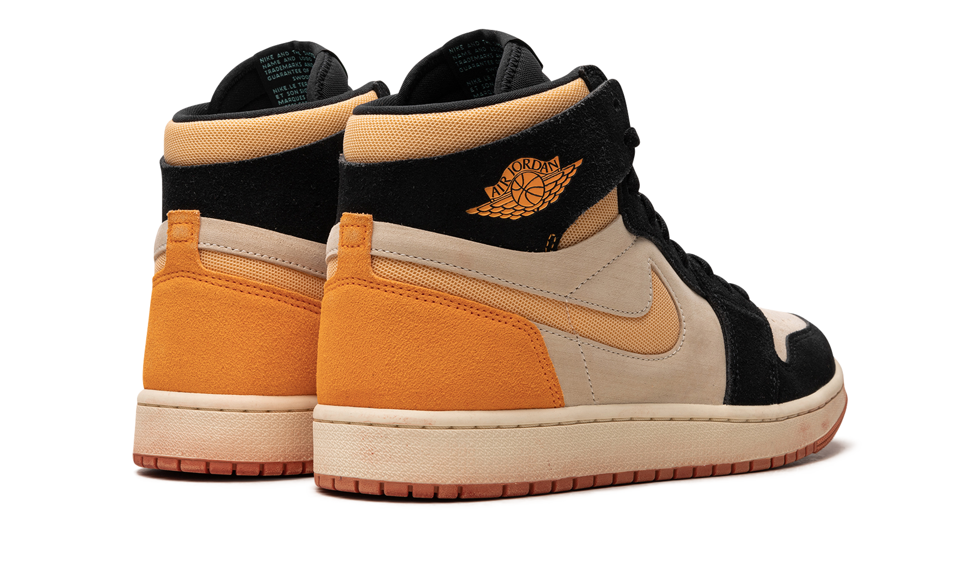 jordan 1 high zoom air cmft 2 muslin vivid orange+DV1307-100+diagnol right behind view