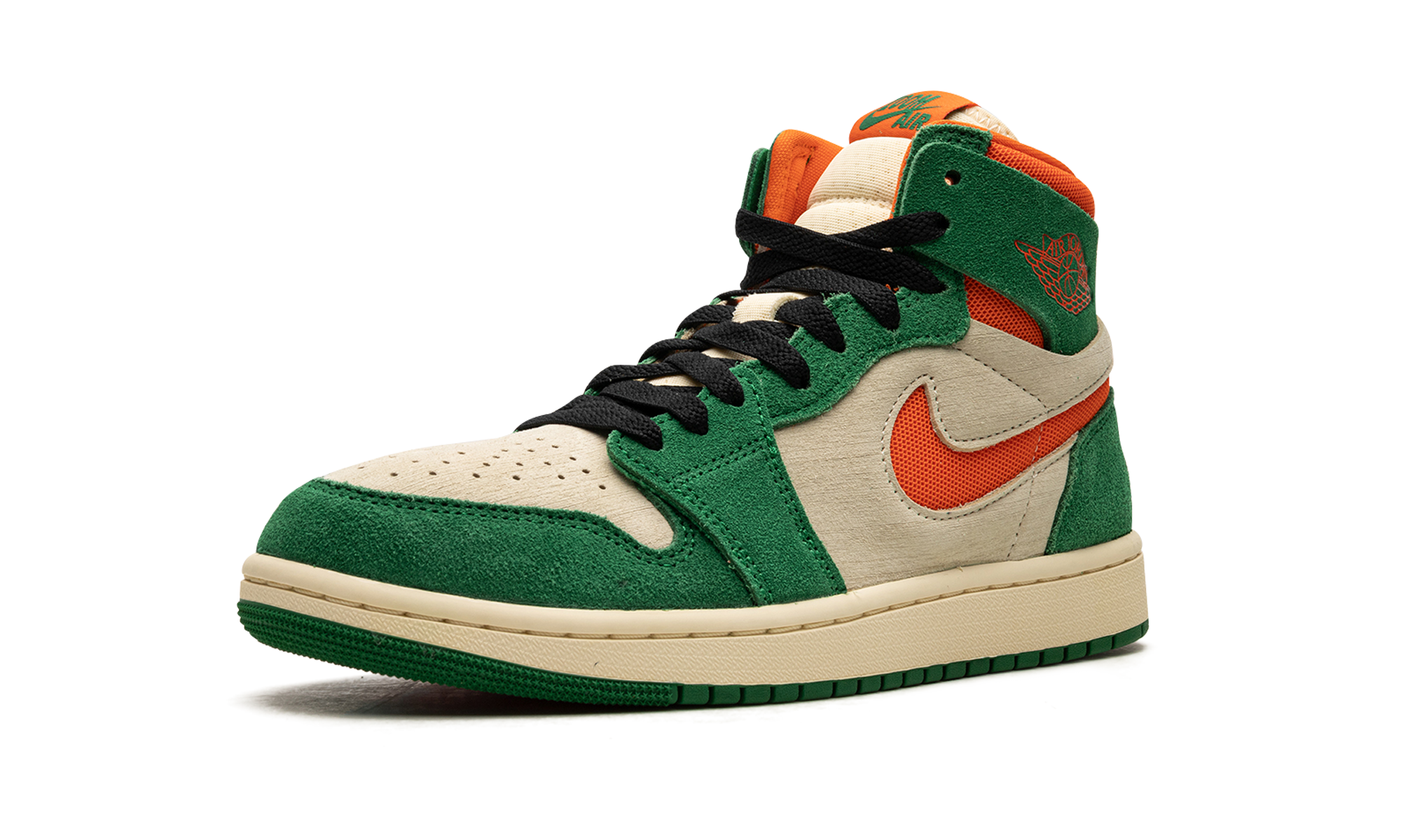jordan 1 high zoom air cmft 2 pine green orange blaze women s+DV1305-308+left diagnol single view