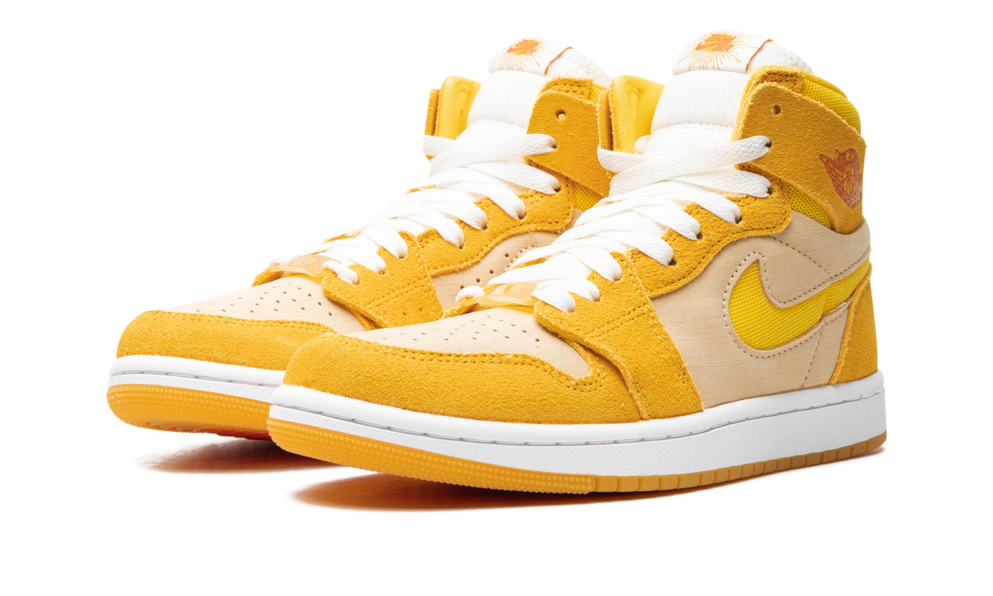 jordan 1 high zoom air cmft 2 yellow ochre women s+FJ5743-700+diagnol left view