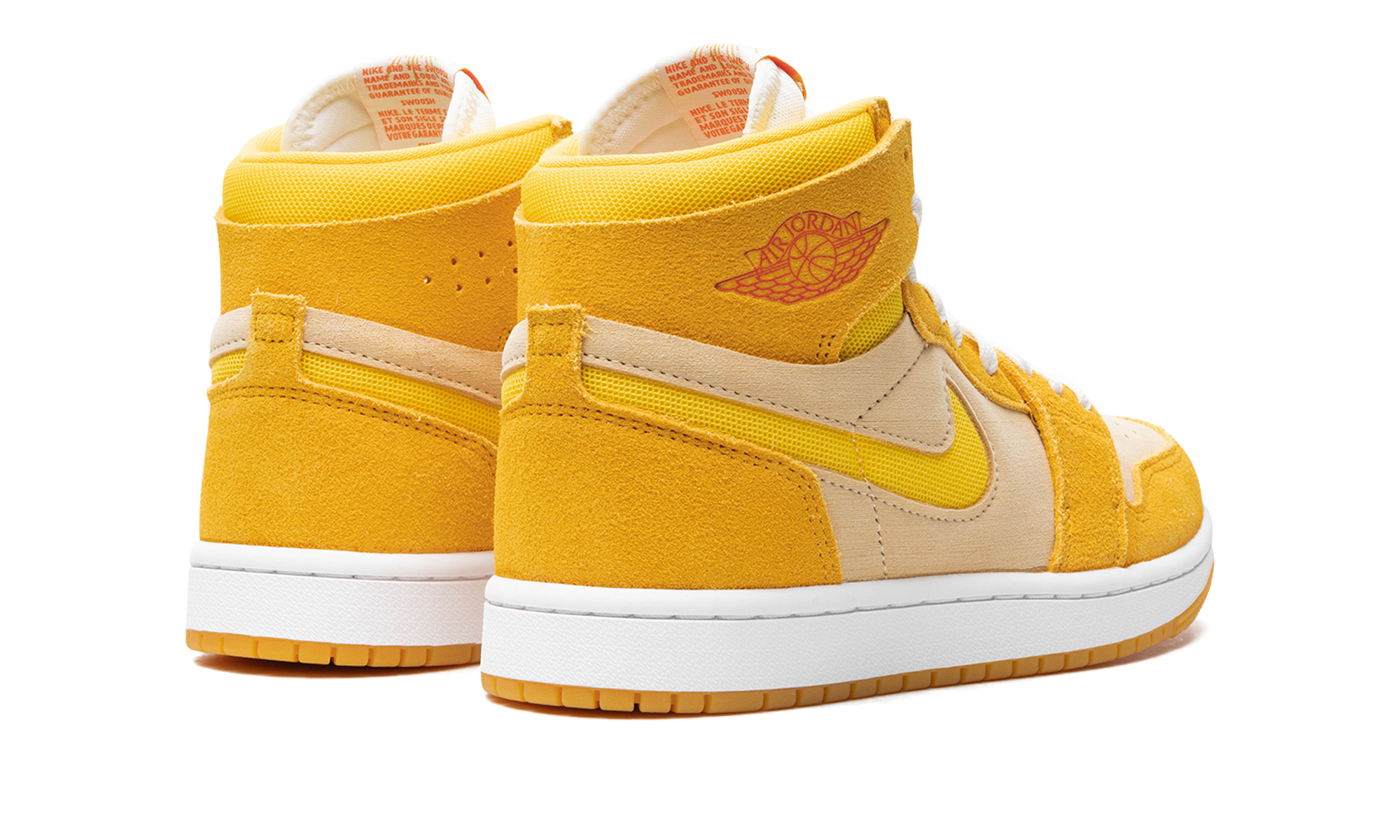 jordan 1 high zoom air cmft 2 yellow ochre women s+FJ5743-700+diagnol right behind view