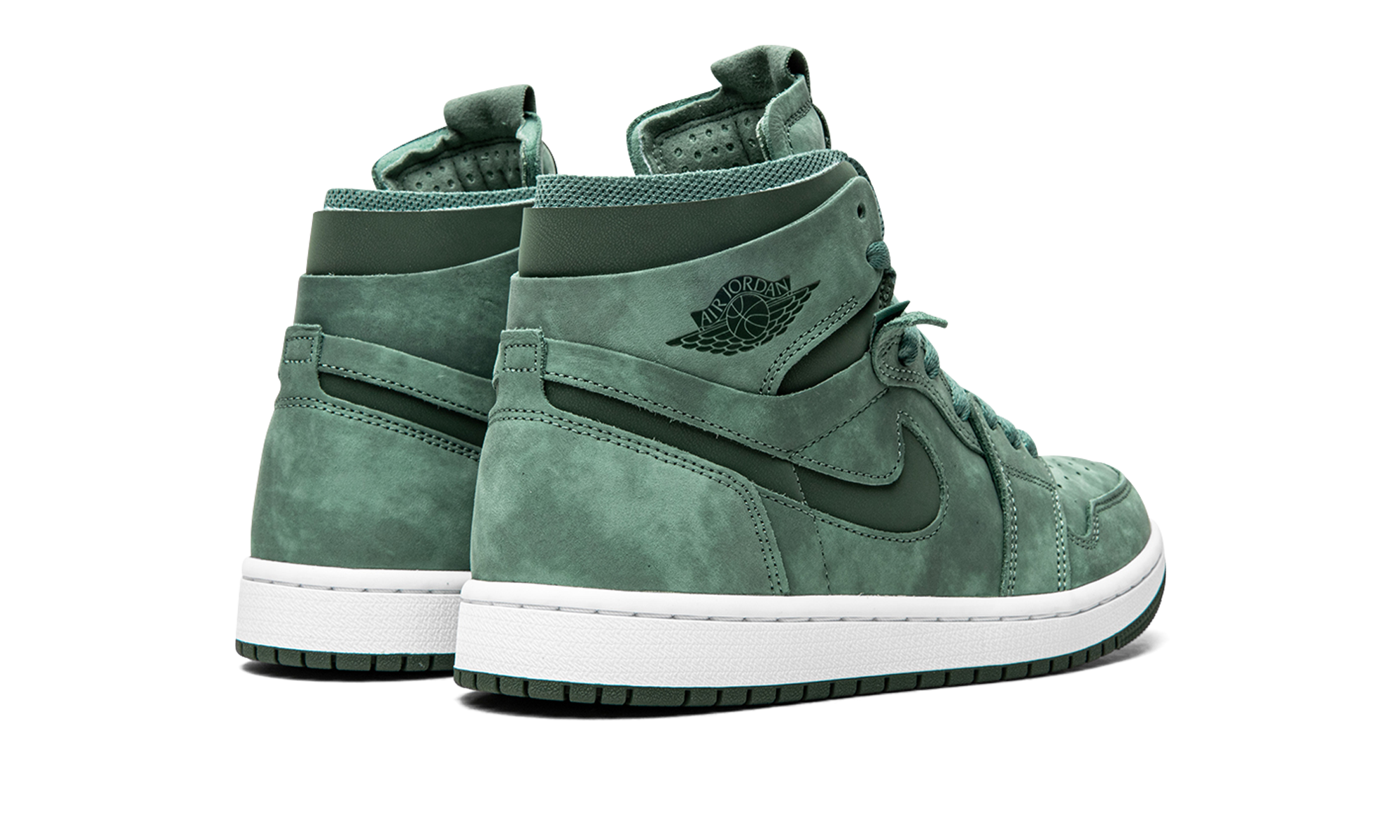 jordan 1 high zoom air cmft emerald green women s+CT0979-301+diagnol right behind view