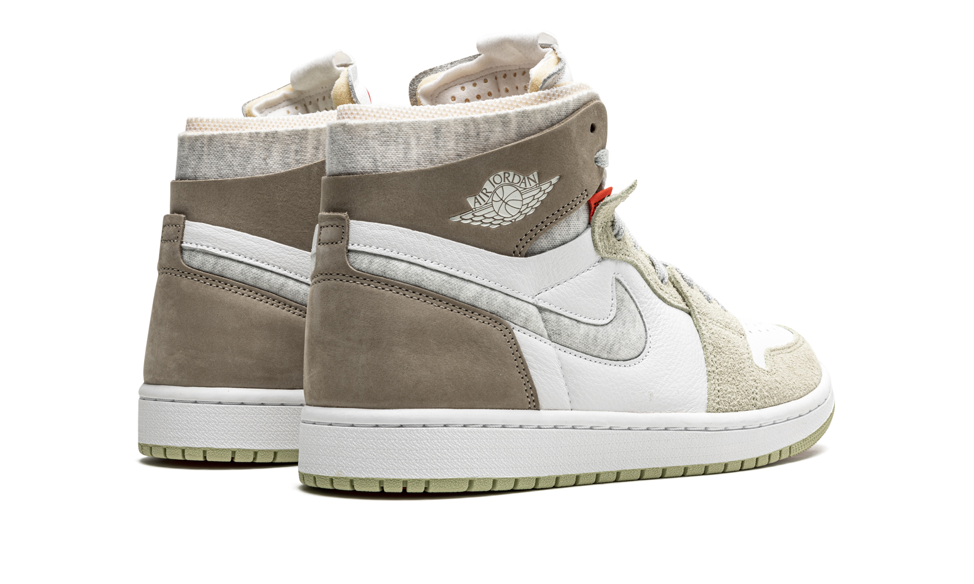 jordan 1 high zoom air cmft olive aura women s+CT0979-102+diagnol right behind view