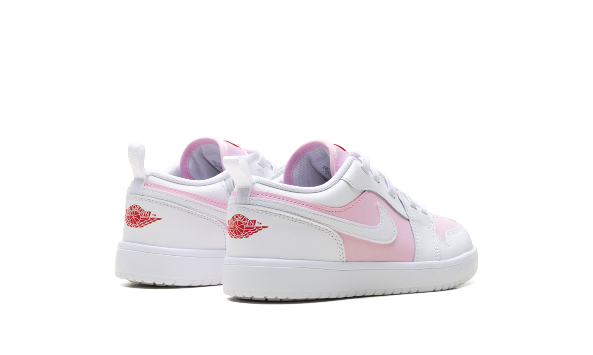 jordan 1 low alt pink foam fire red white ps+DR9748-608+diagnol right behind view