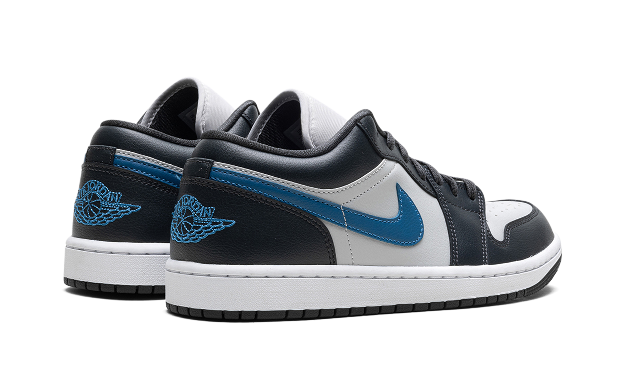 jordan 1 low anthracite industrial blue women s+DC0774-040+diagnol right behind view