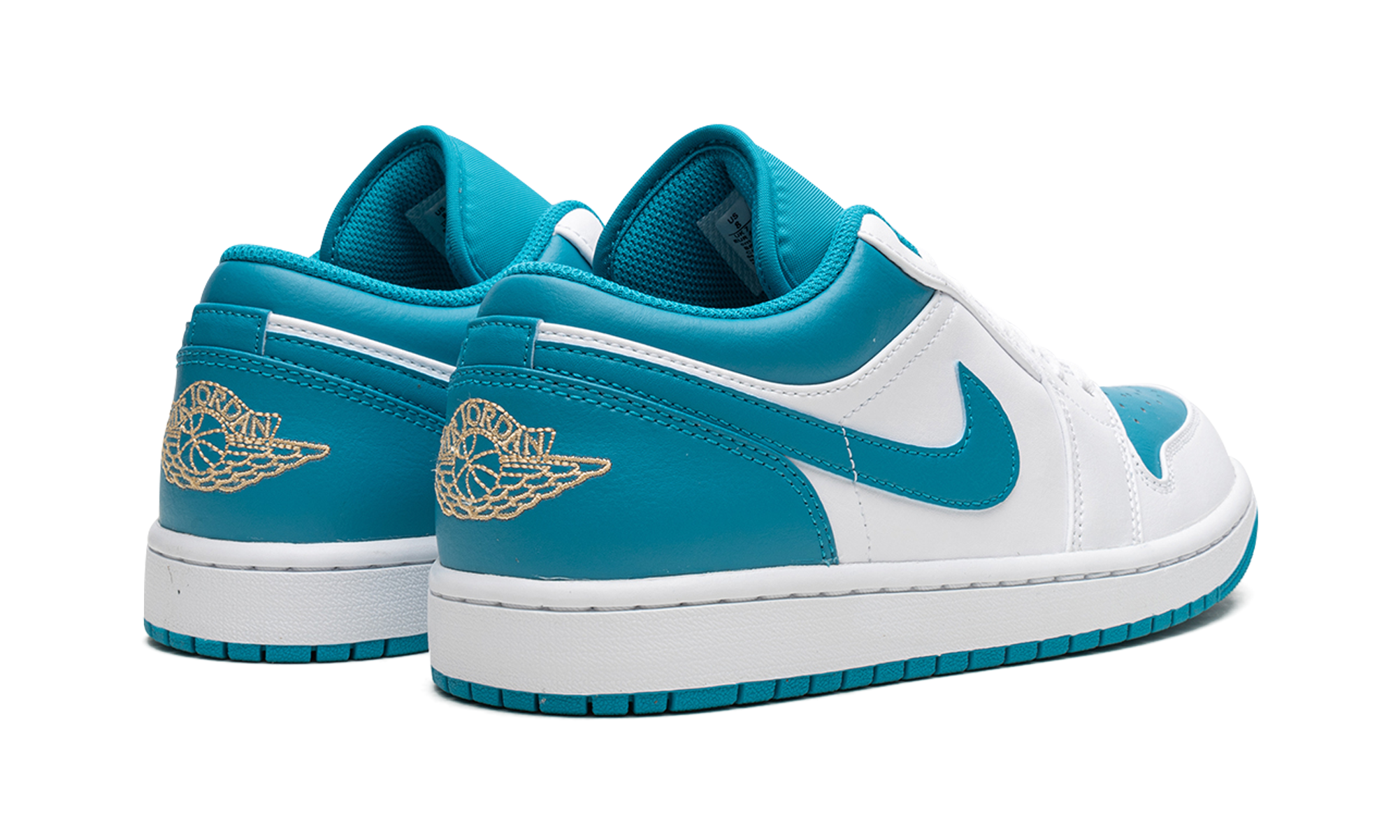 jordan 1 low aquatone+553558-174+diagnol right behind view