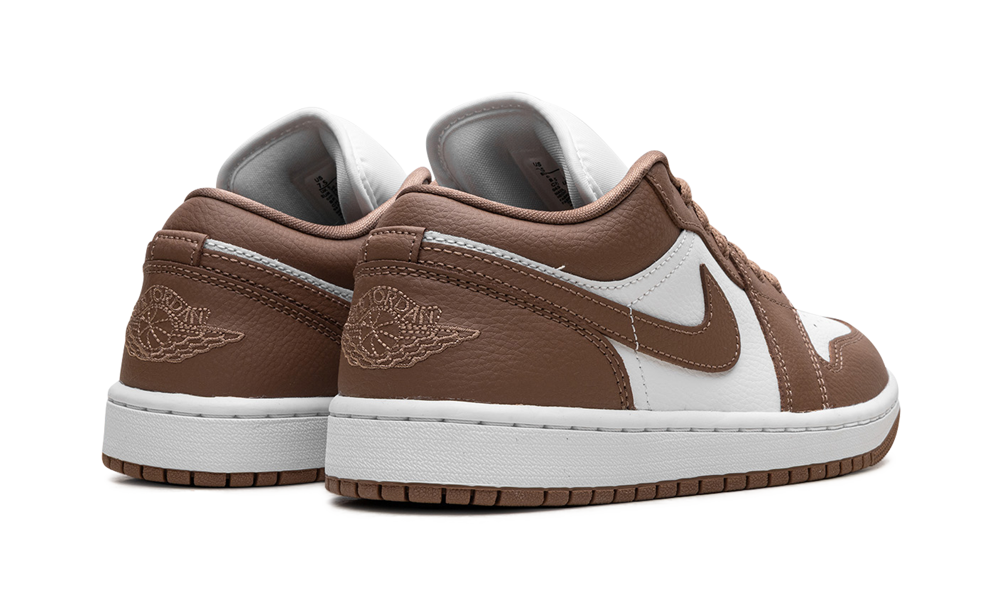 jordan 1 low archaeo brown white women s+DC0774-202+diagnol right behind view
