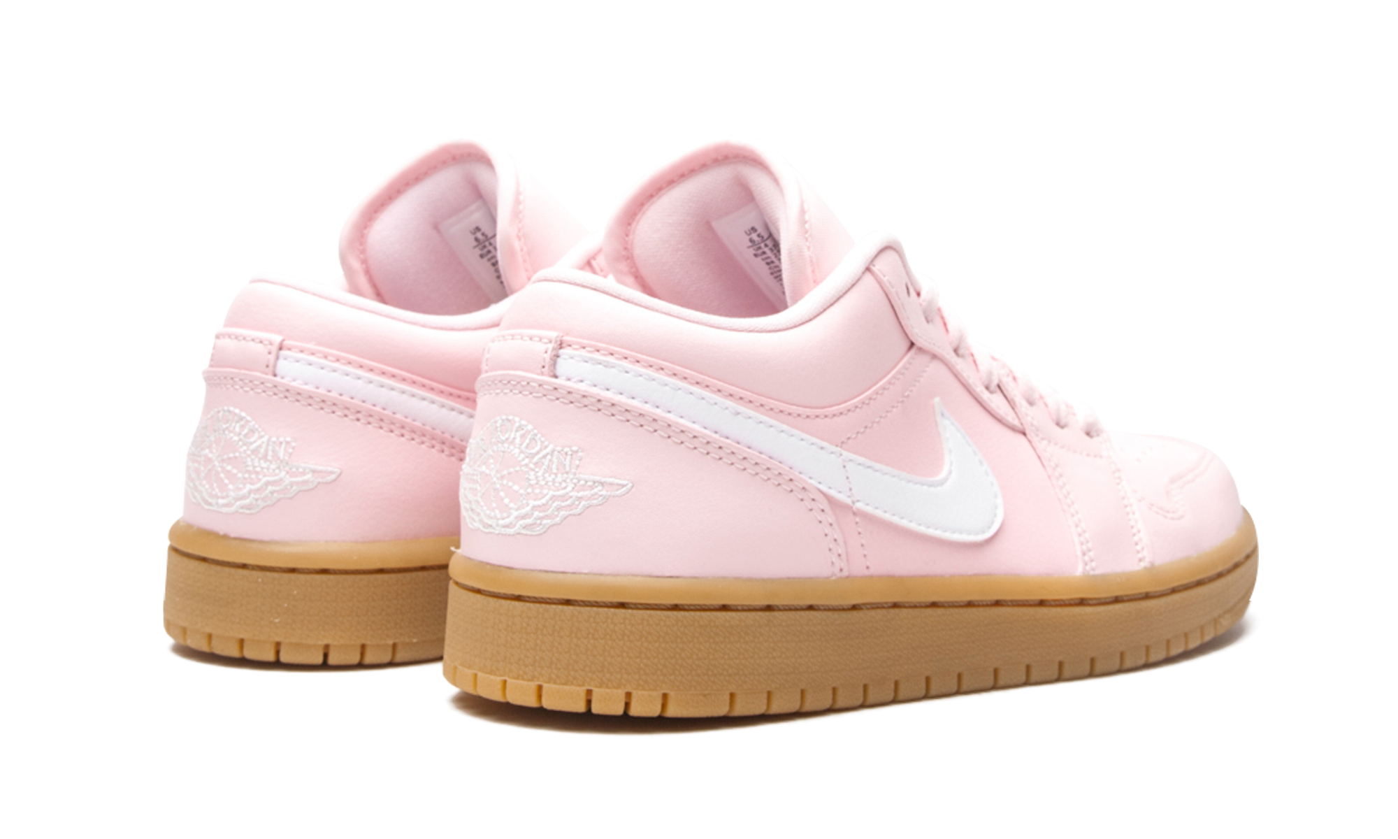 jordan 1 low arctic pink gum women s+DC0774-601+diagnol right behind view