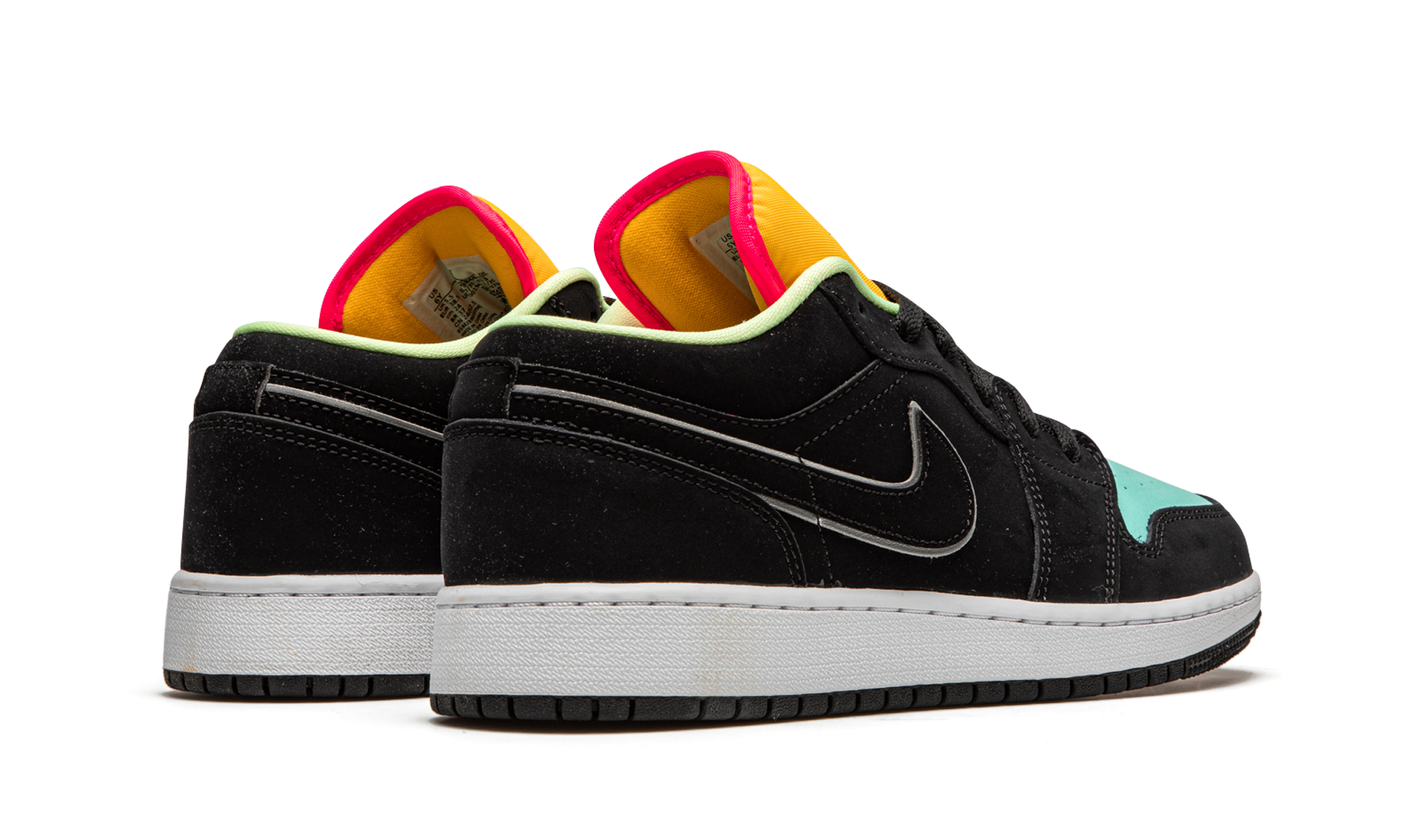 jordan 1 low aurora green gs+CV9844-013+diagnol right behind view