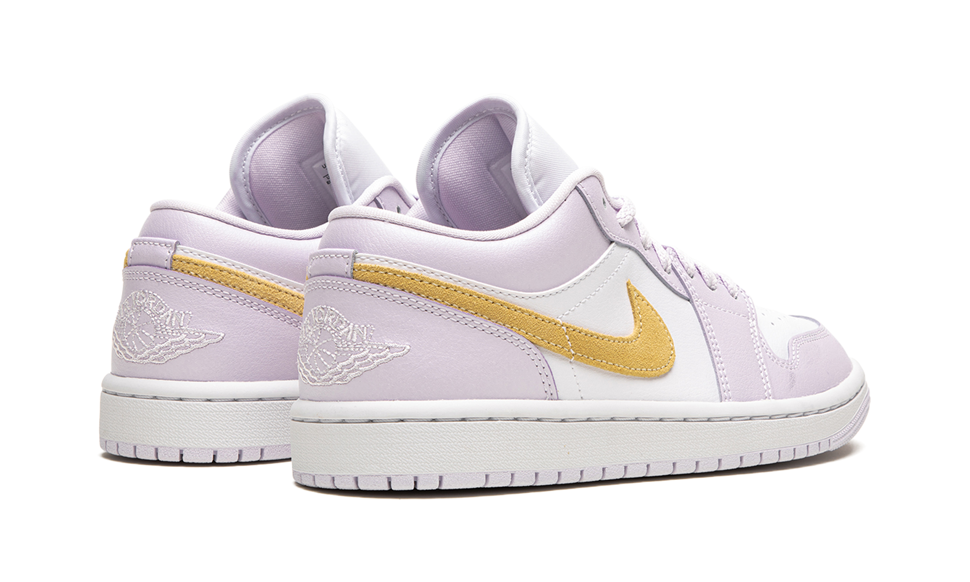 jordan 1 low barely grape women s+DC0774-501+diagnol right behind view