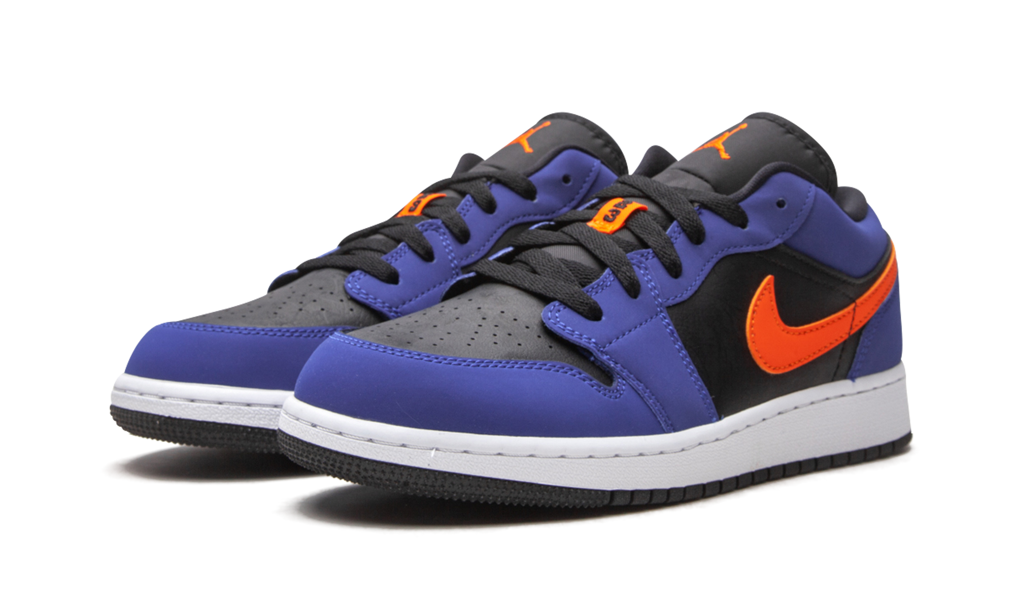 jordan 1 low black blue orange gs+553560-480+diagnol left view