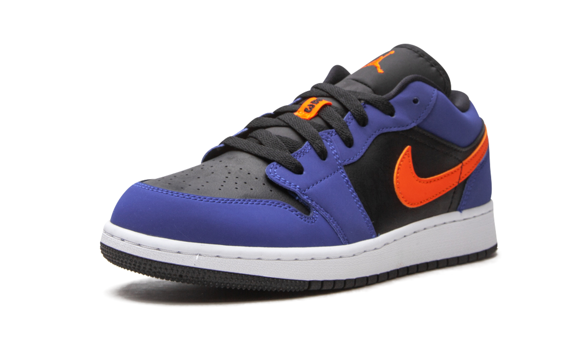jordan 1 low black blue orange gs+553560-480+left diagnol single view