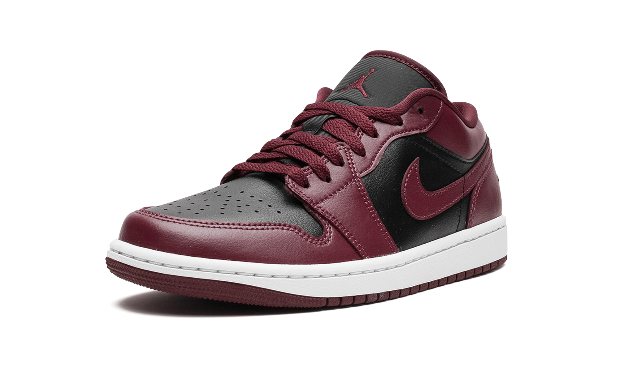 jordan 1 low black dark beetroot women s+DC0774-006+left diagnol single view