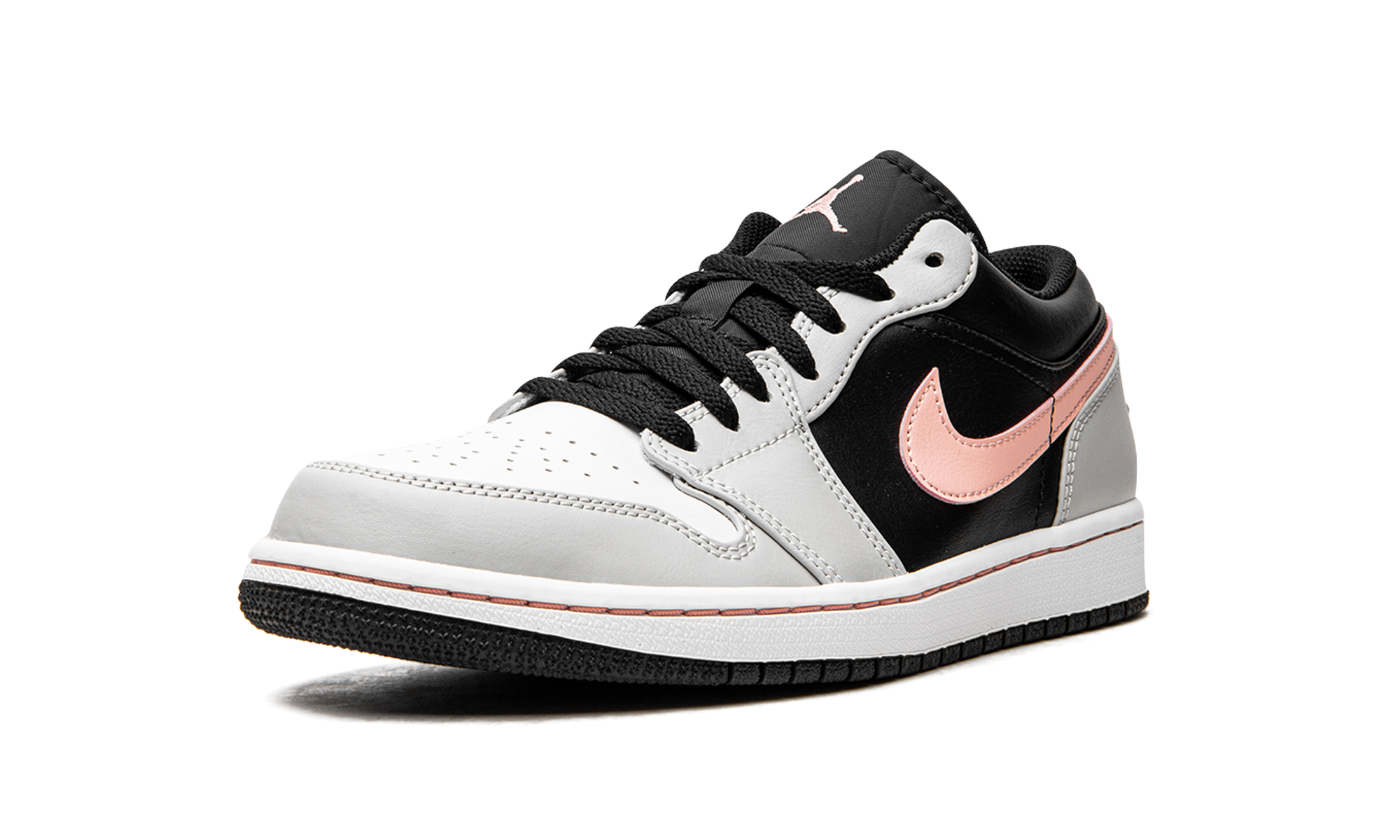jordan 1 low black grey pink+553558-062+left diagnol single view