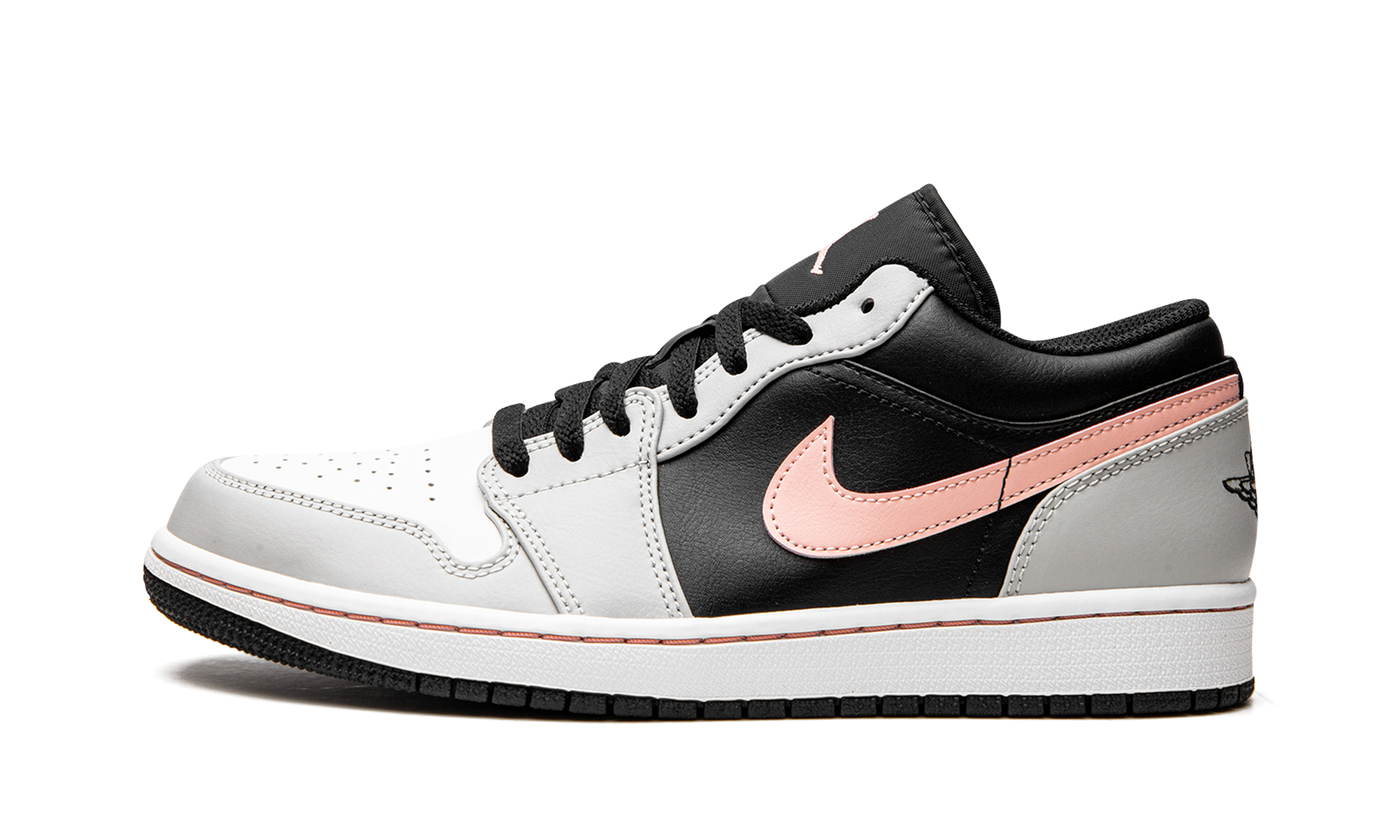 jordan 1 low black grey pink+553558-062+diagnol right view 1