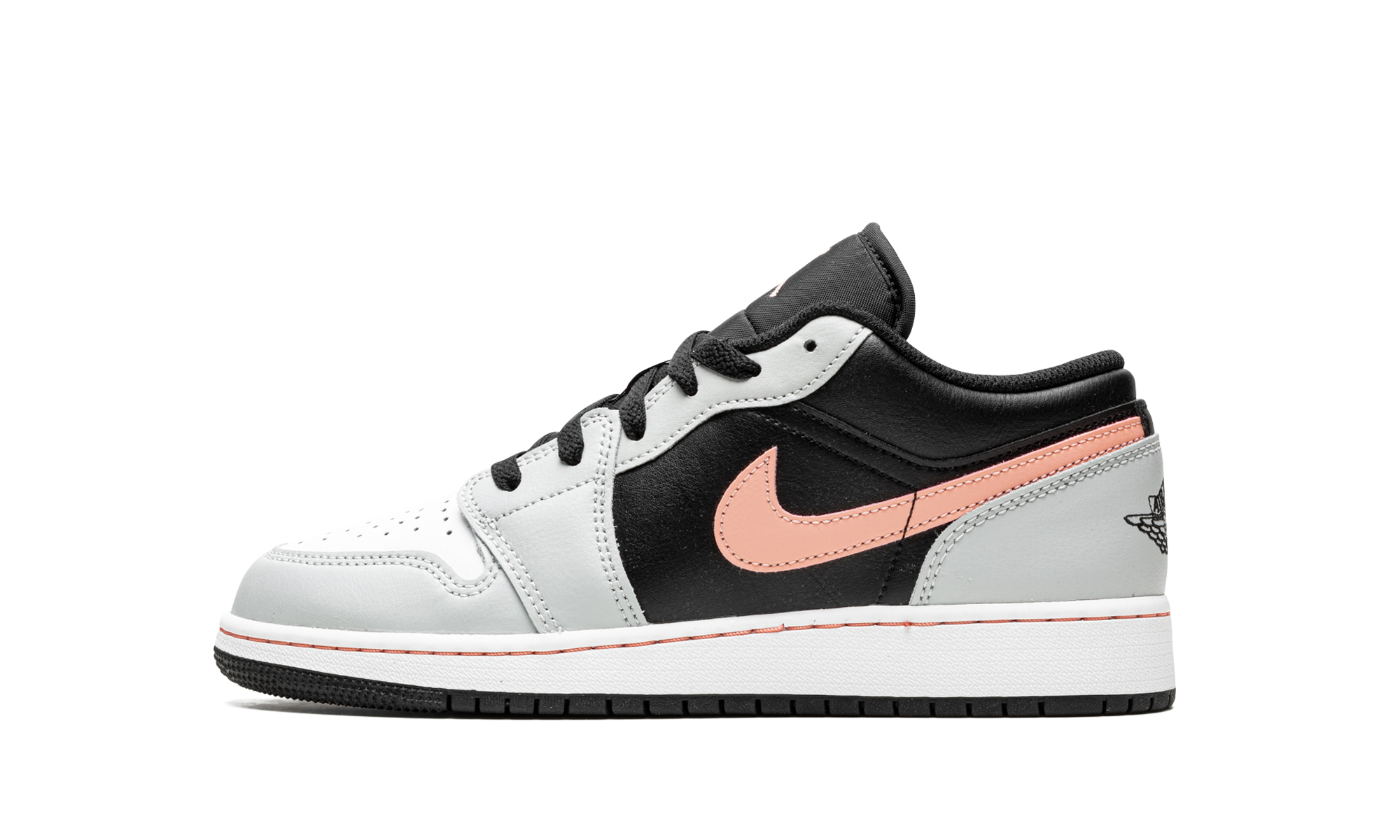 jordan 1 low black grey pink gs+553560-062+diagnol right view 1